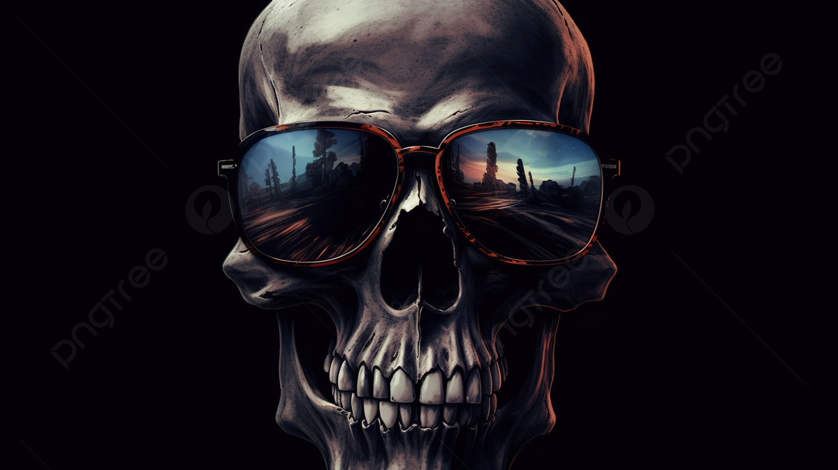  Totenkopf Hintergrundbild 1200x673. Totenkopf Mit Sonnenbrille Auf Der Skyline Tapete, Cooles Totenkopf Profilbild Hintergrund, Foto und Bild zum kostenlosen Download