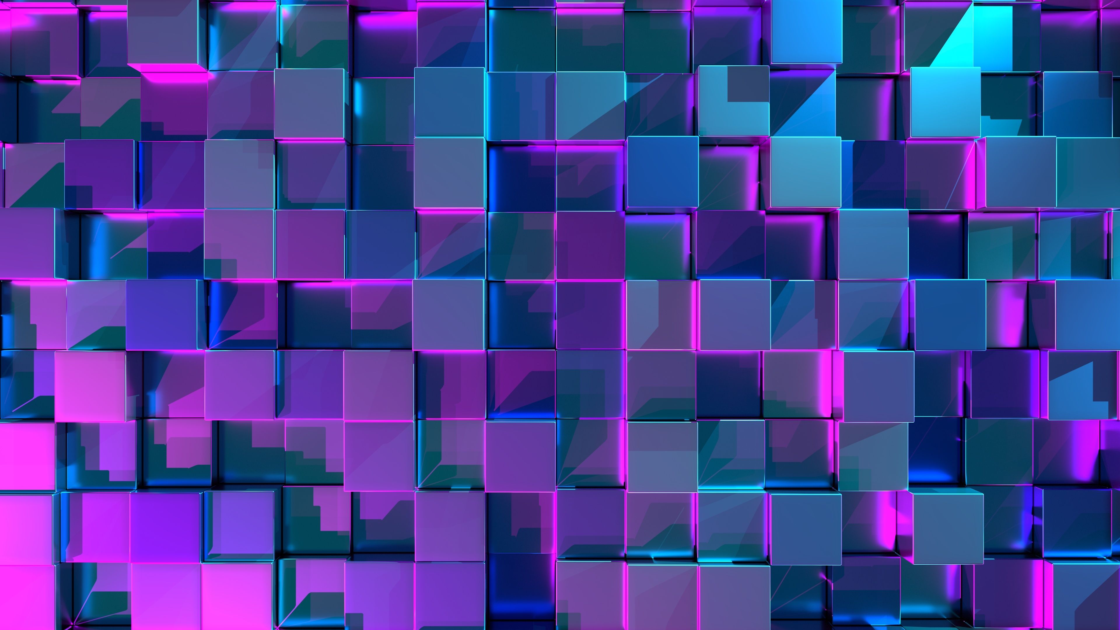  Neon 3D Hintergrundbild 3840x2160. 3D cubes Wallpaper 4K, Geometric, Neon, Abstract