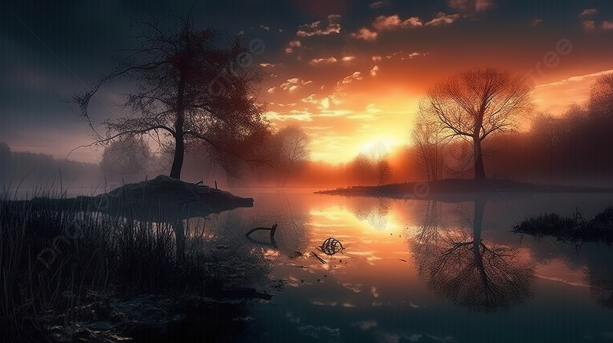  Sonne Hintergrundbild 1200x673. Die Sonne Geht über Einem See über Bäumen Und Bäumen Auf, Die Bilder Sind Wunderschön Hintergrund, Foto und Bild zum kostenlosen Download