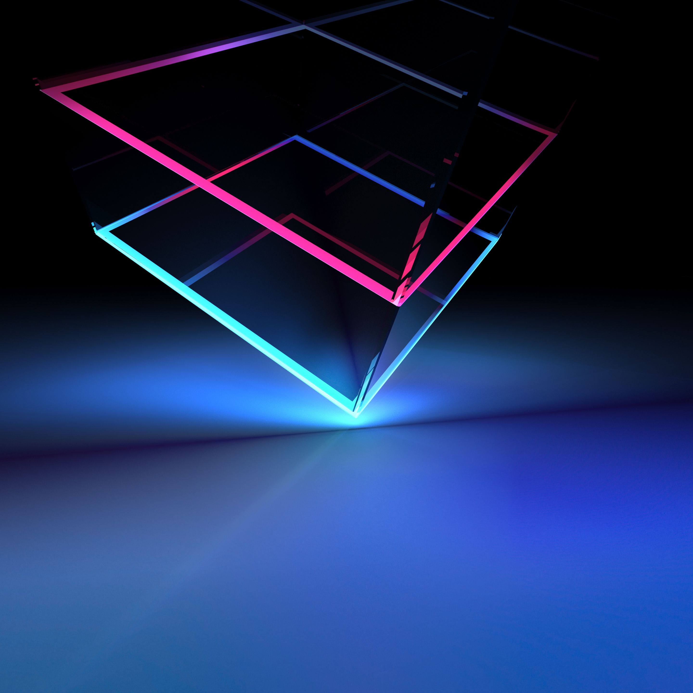  Neon 3D Hintergrundbild 2880x2880. Imagini pentru abstract 3D cube wallpaperd cube wallpaper, Neon, Wallpaper