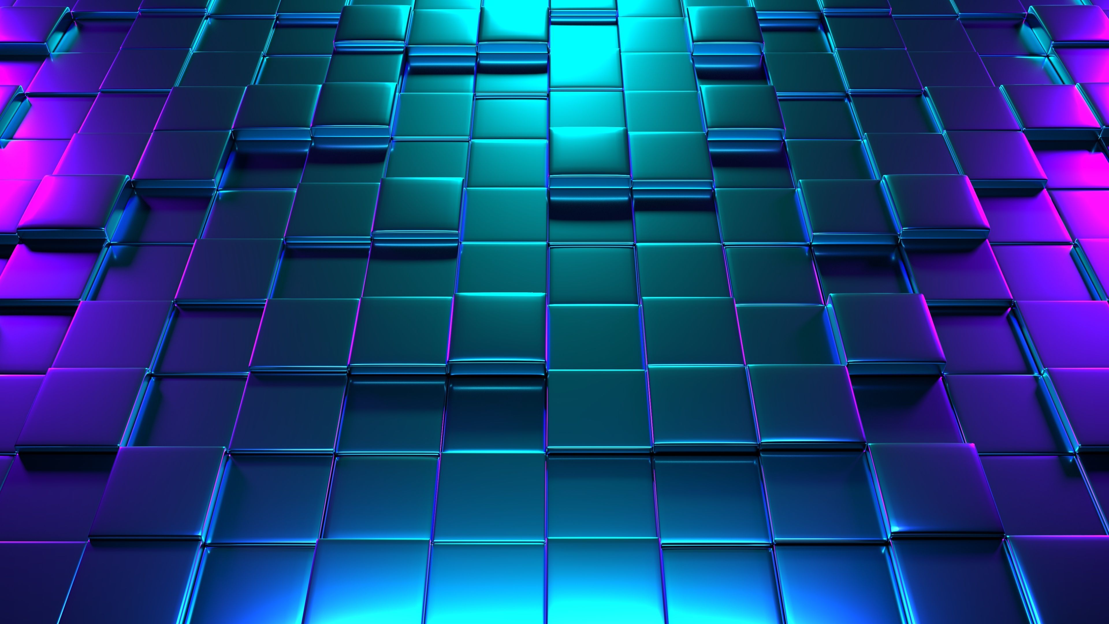  Neon 3D Hintergrundbild 3840x2160. Neon 3D Cubes 4K. Обои, Геометрический постер, Геометрические фигуры