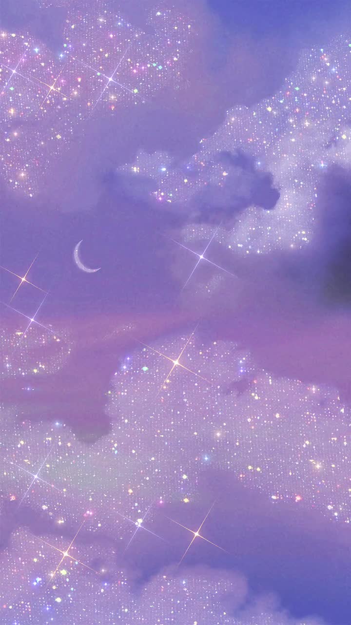  Schwarz Glitzer Hintergrundbild 720x1280. Animierter ästhetischer Glitzerhimmel Mondschein Poster Rosa