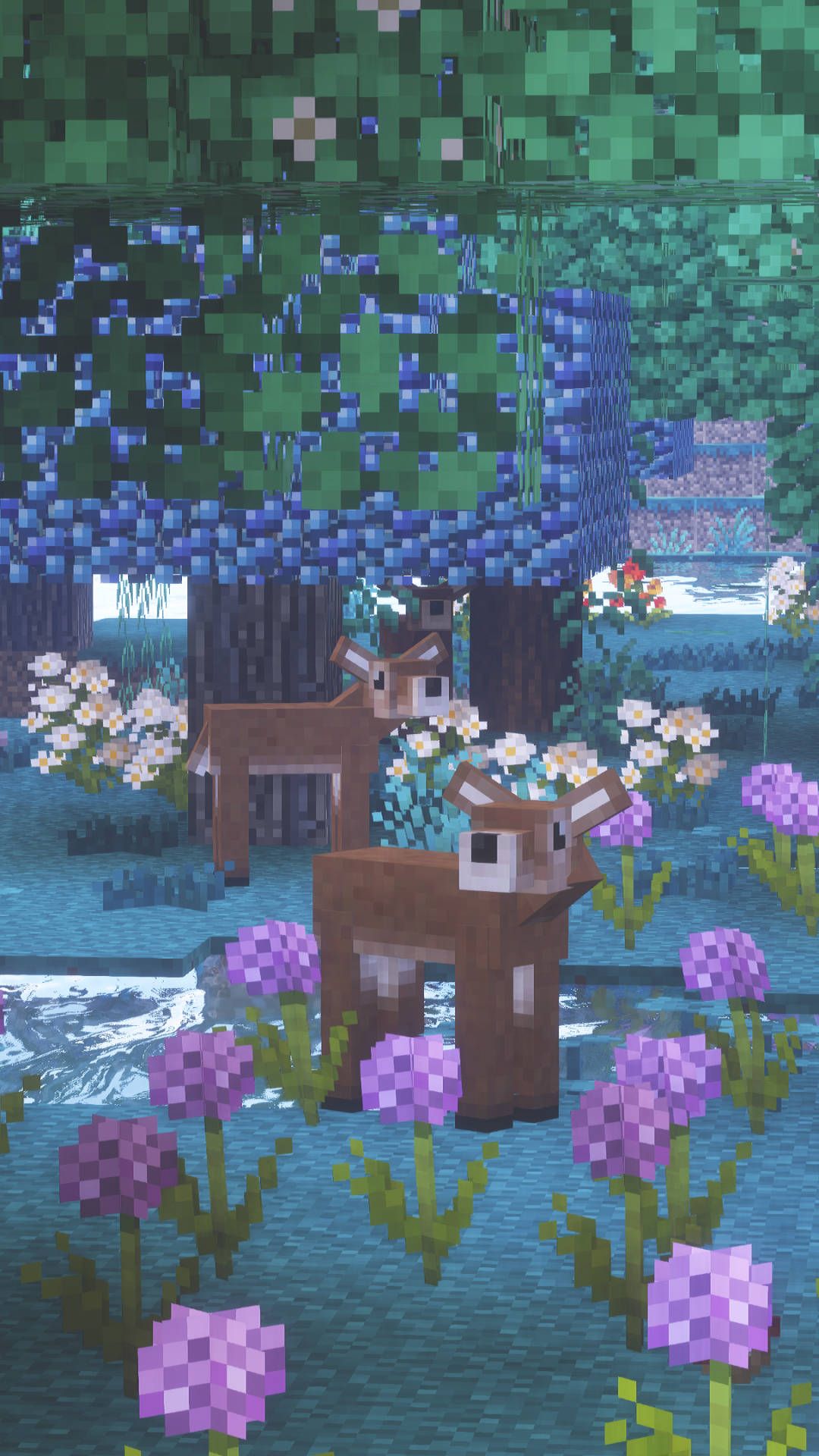 Minecraft Hintergrundbild 1080x1920. Download Minecraft Aesthetic Flowers And Trees Wallpaper