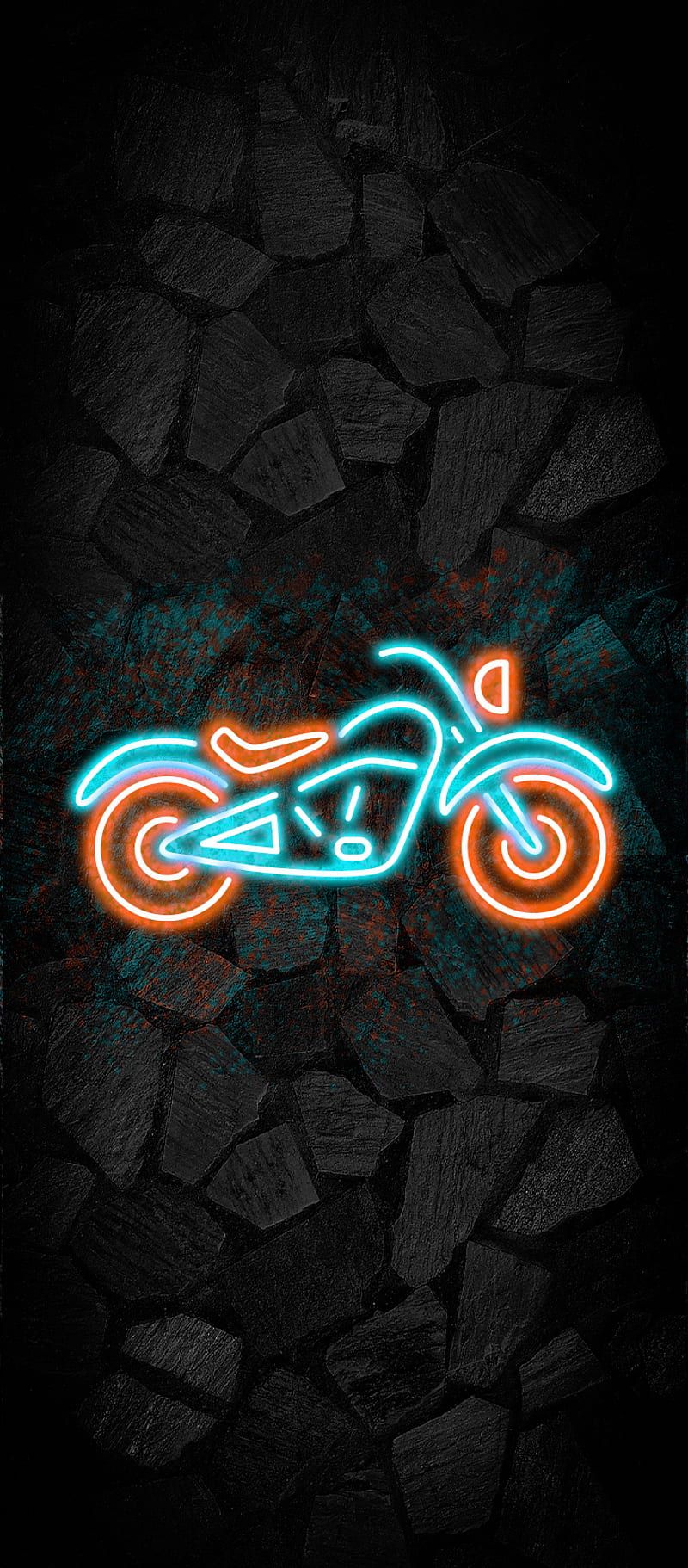  Neon 3D Hintergrundbild 800x1822. Bike, 3D, car, logo, neon, road, HD phone wallpaper