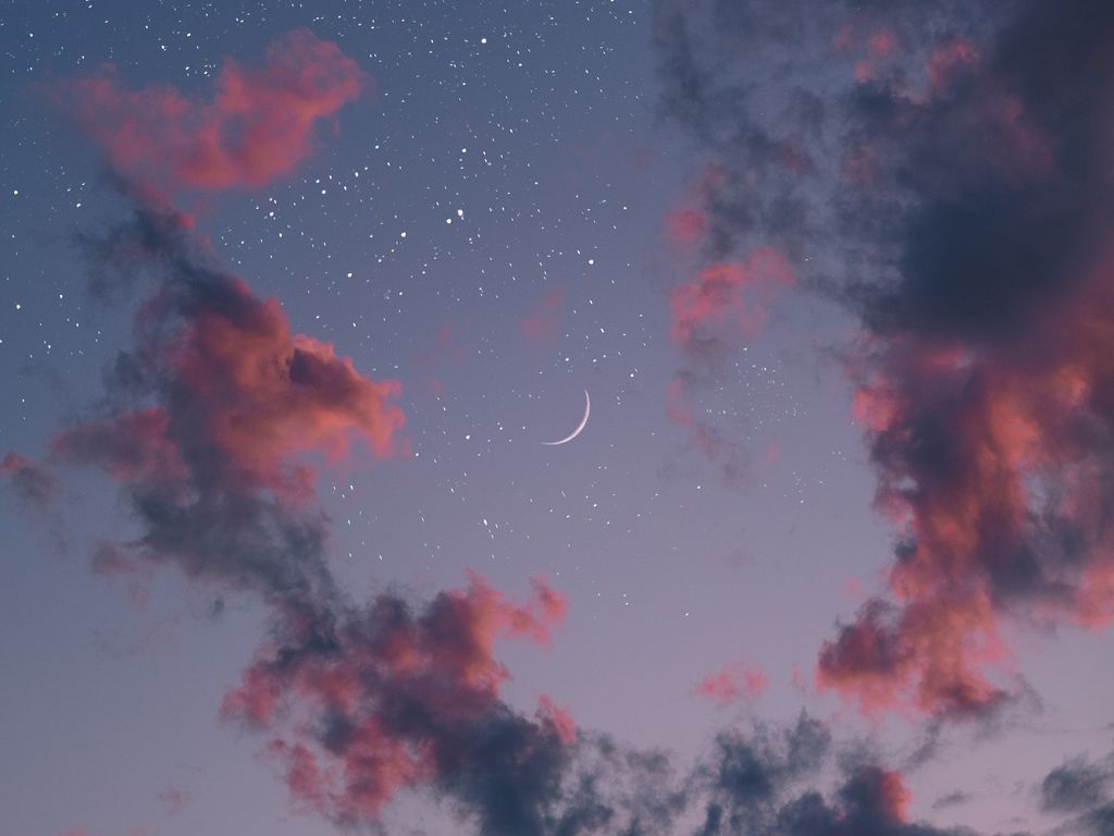  1024x768 Hintergrundbild 1024x768. Download wallpaper 1024x768 sky, clouds, moon, stars, night standard 4:3 HD background