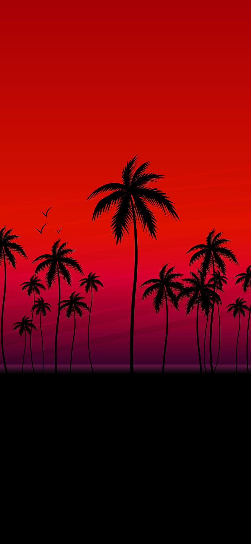  Oled Hintergrundbild 850x1840. RED OLED PALMS AESTHETIC PHONE, mobile aesthetic HD phone wallpaper