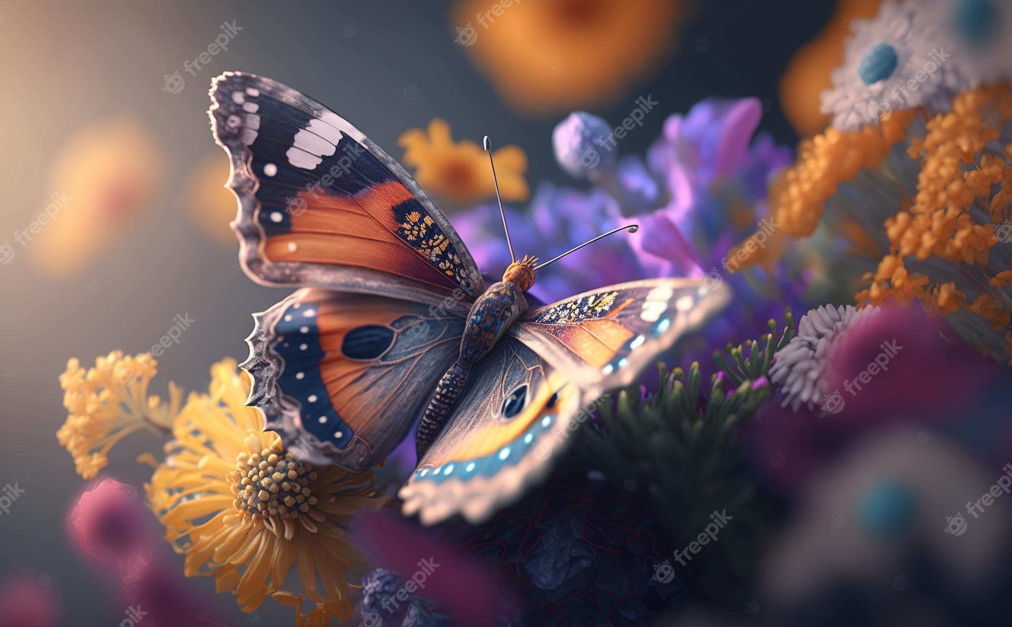  Blumen Und Schmetterlinge Hintergrundbild 2000x1240. Seite 17. Schmetterlinge Wallpaper Bilder Download auf Freepik