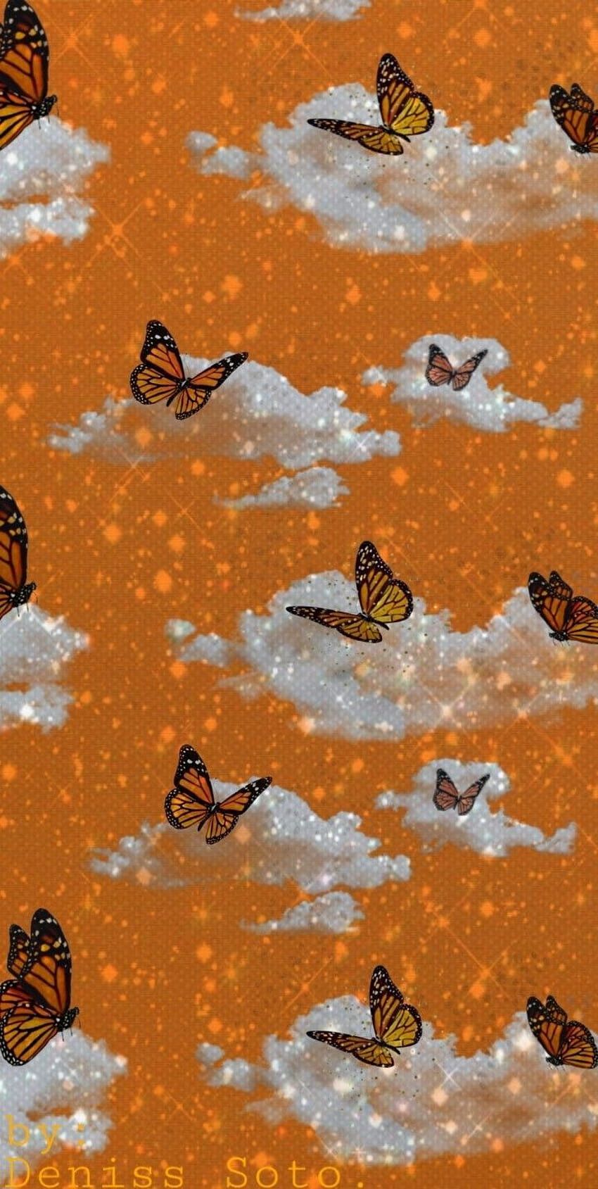  Blumen Und Schmetterlinge Hintergrundbild 850x1689. Schmetterlingsglanz., Brauner ästhetischer Schmetterling HD Handy Hintergrundbild