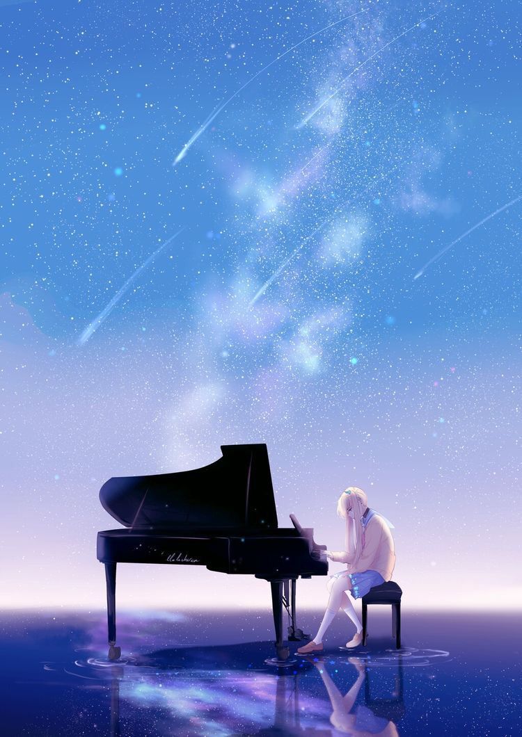  Klavier Anime Hintergrundbild 750x1060. 
