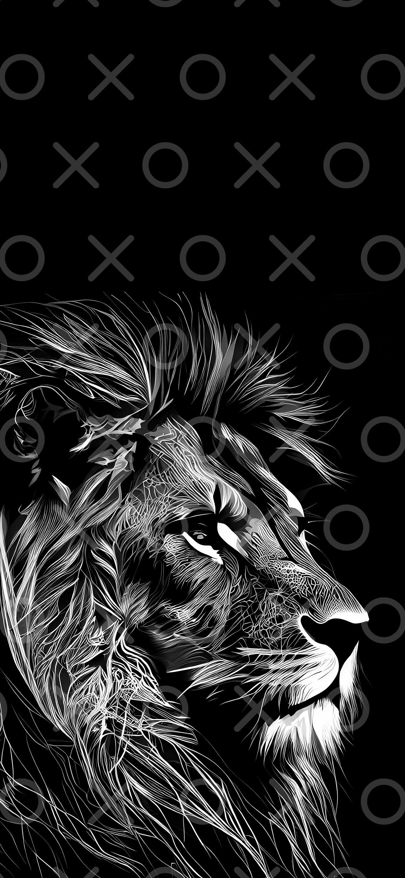  Löwen Hintergrundbild 1290x2796. IPhone Wallpaper Löwe Kunst iOS Tier schwarz & weiß