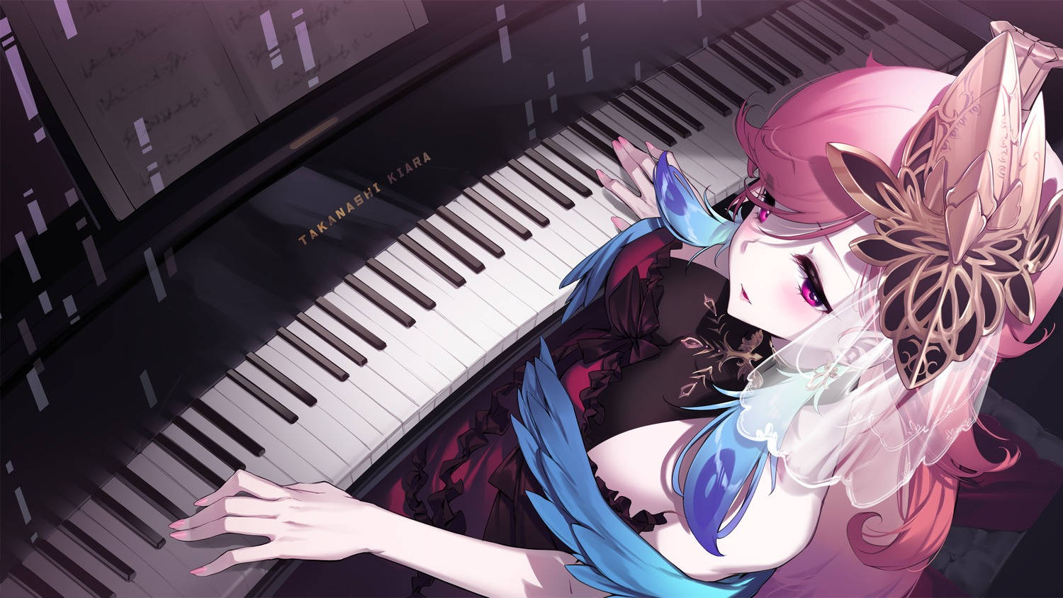  Klavier Anime Hintergrundbild 1500x844. Download Pianist Kiara Aesthetic Anime Art Desktop Wallpaper