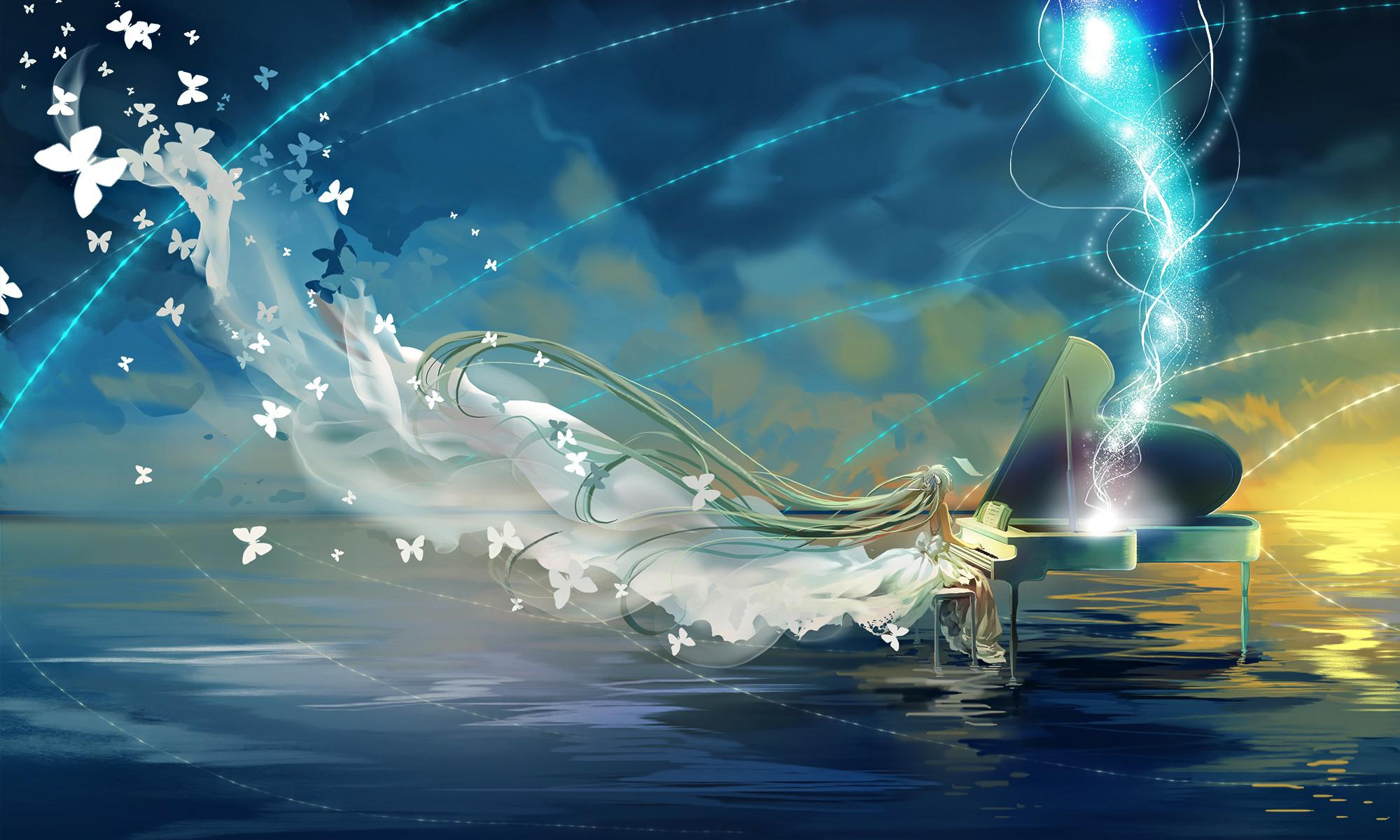  Klavier Anime Hintergrundbild 2000x1200. Anime Hatsune Miku Piano Wallpaper Free Anime Hatsune Miku Piano Background