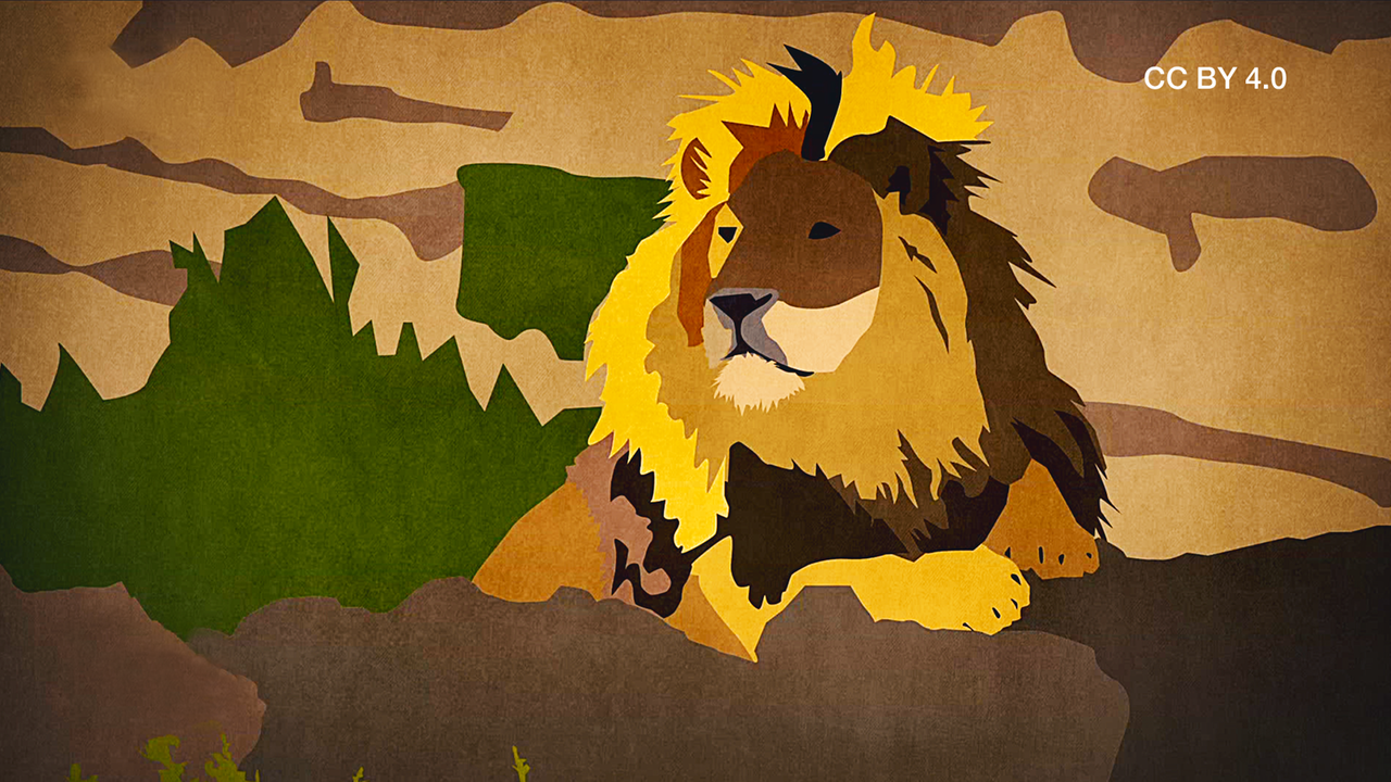  Löwen Hintergrundbild 1280x720. Der Löwe: ein Symboltier (Creative Commons)