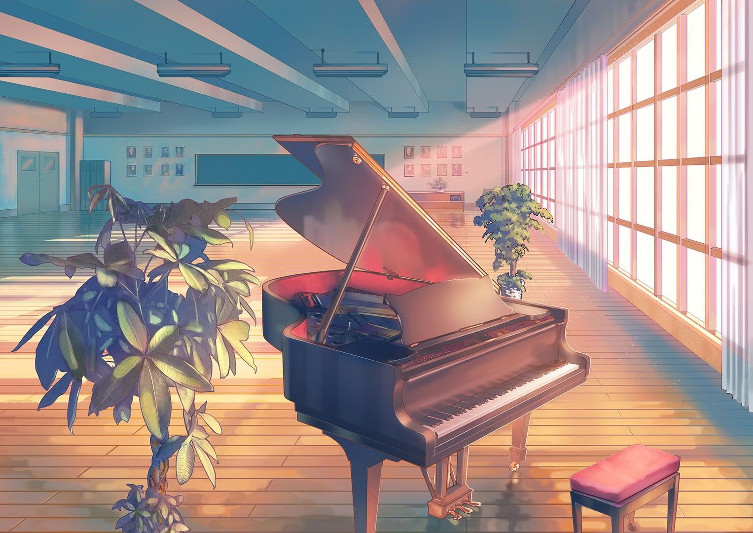  Klavier Anime Hintergrundbild 1527x1080. anime #piano #classroom P #wallpaper #hdwallpaper #desktop. HD wallpaper, Piano, Wallpaper