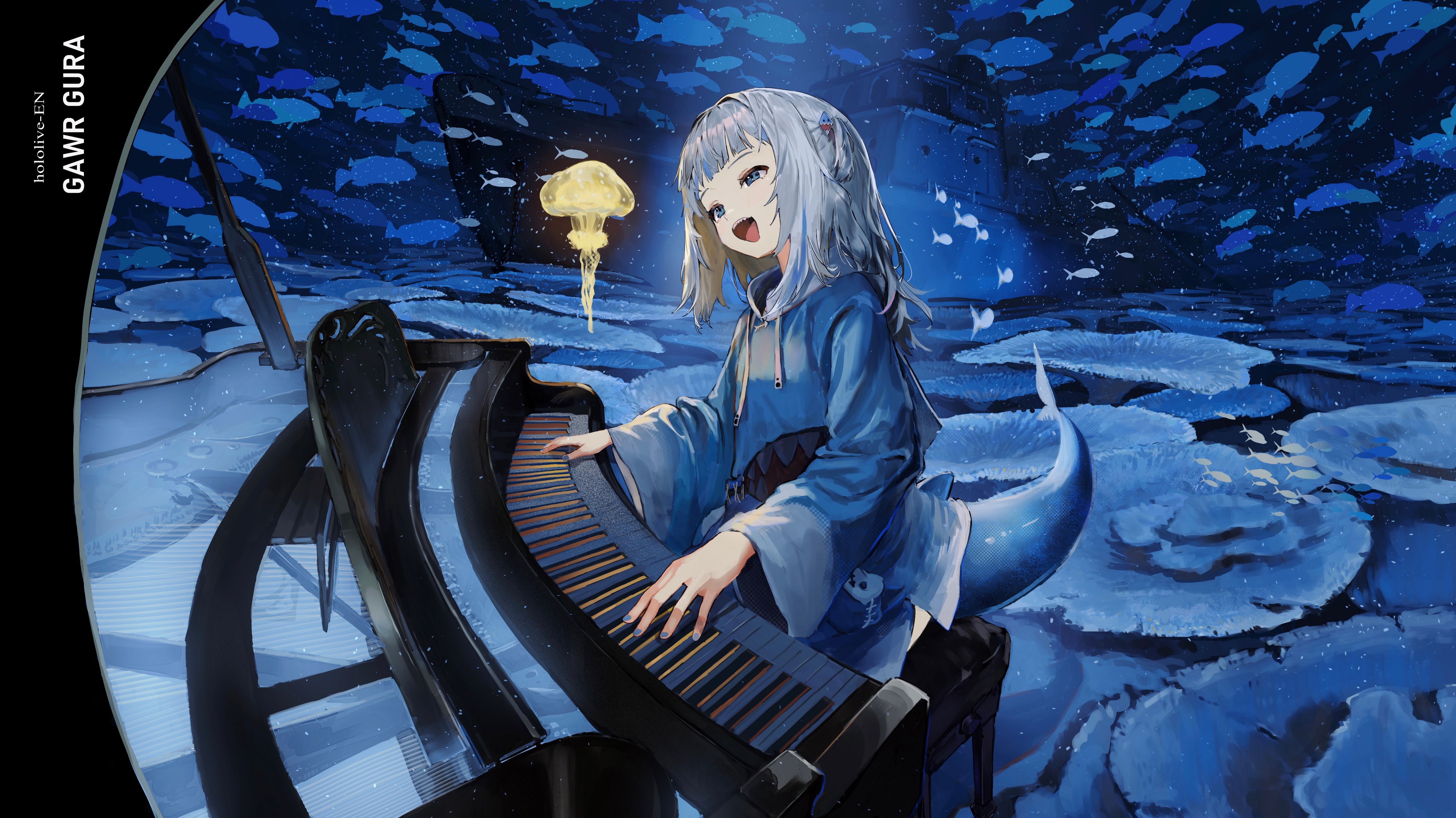  Klavier Anime Hintergrundbild 5760x3240. 4K Klavier Wallpaper. Hintergründe