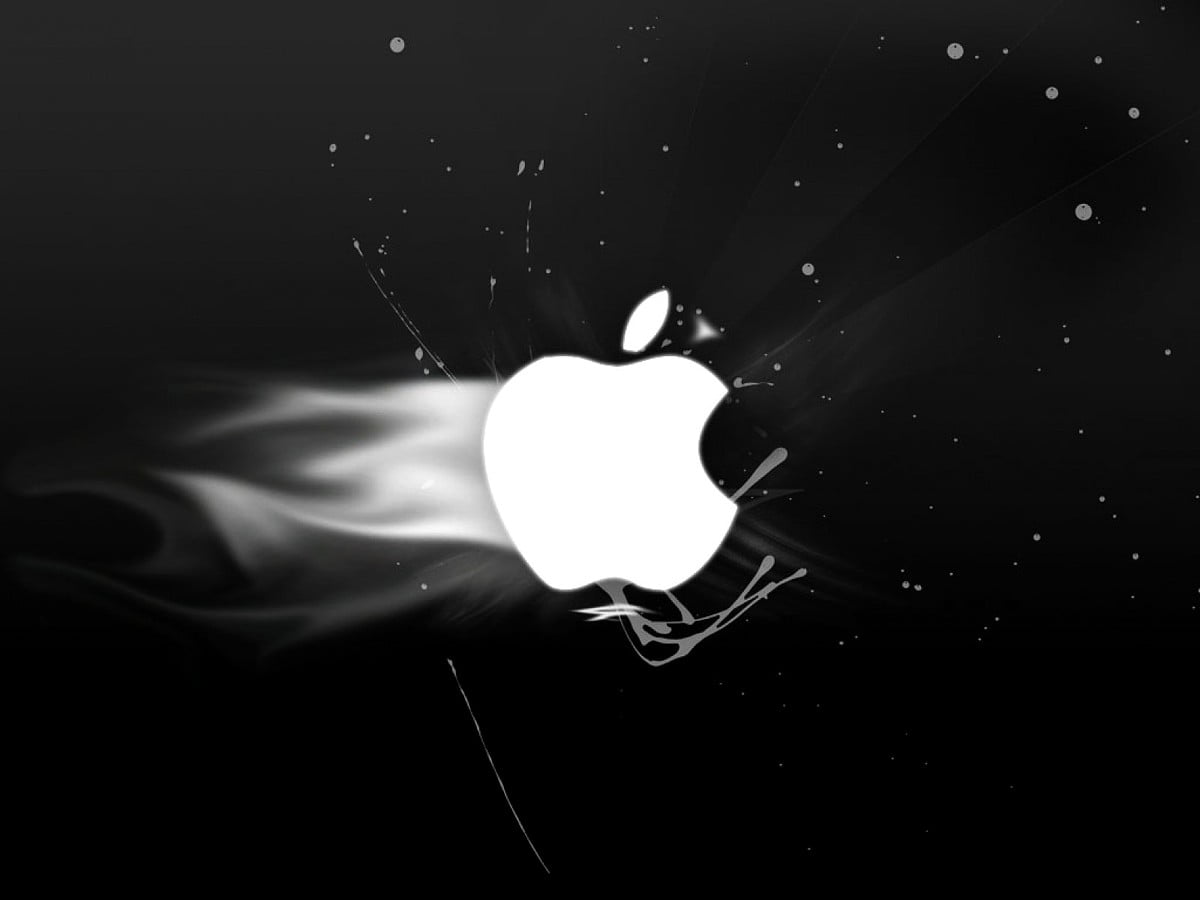 Schwarz Hintergrundbild 1200x900. Apple Logo, Weiße, Schwarze Hintergrundbild. Download kostenlose Wallpaper