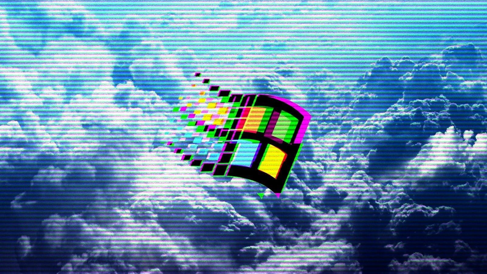  Windows Vista Hintergrundbild 1602x901. Wallpaper / clouds, 1990s, vaporwave, Windows Windows 720P free download