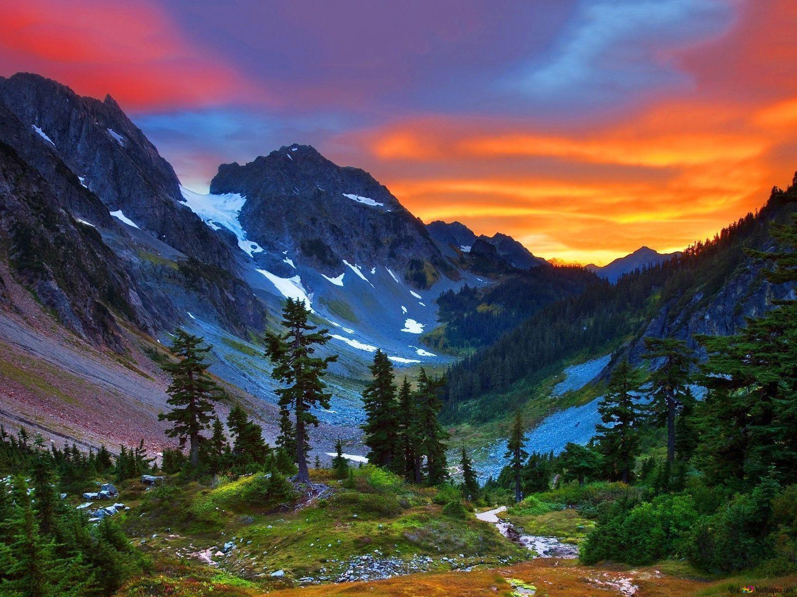  Schweiz Hintergrundbild 1600x1200. Sonnenuntergang über den Schweizer Alpen HD Hintergrundbild herunterladen