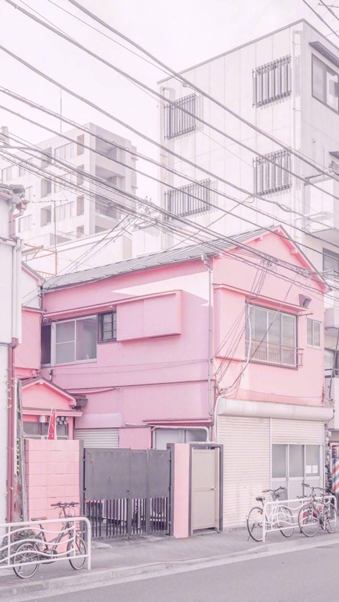  Haus Hintergrundbild 1080x1920. Download Aesthetic Pink iPhone Pink House Wallpaper