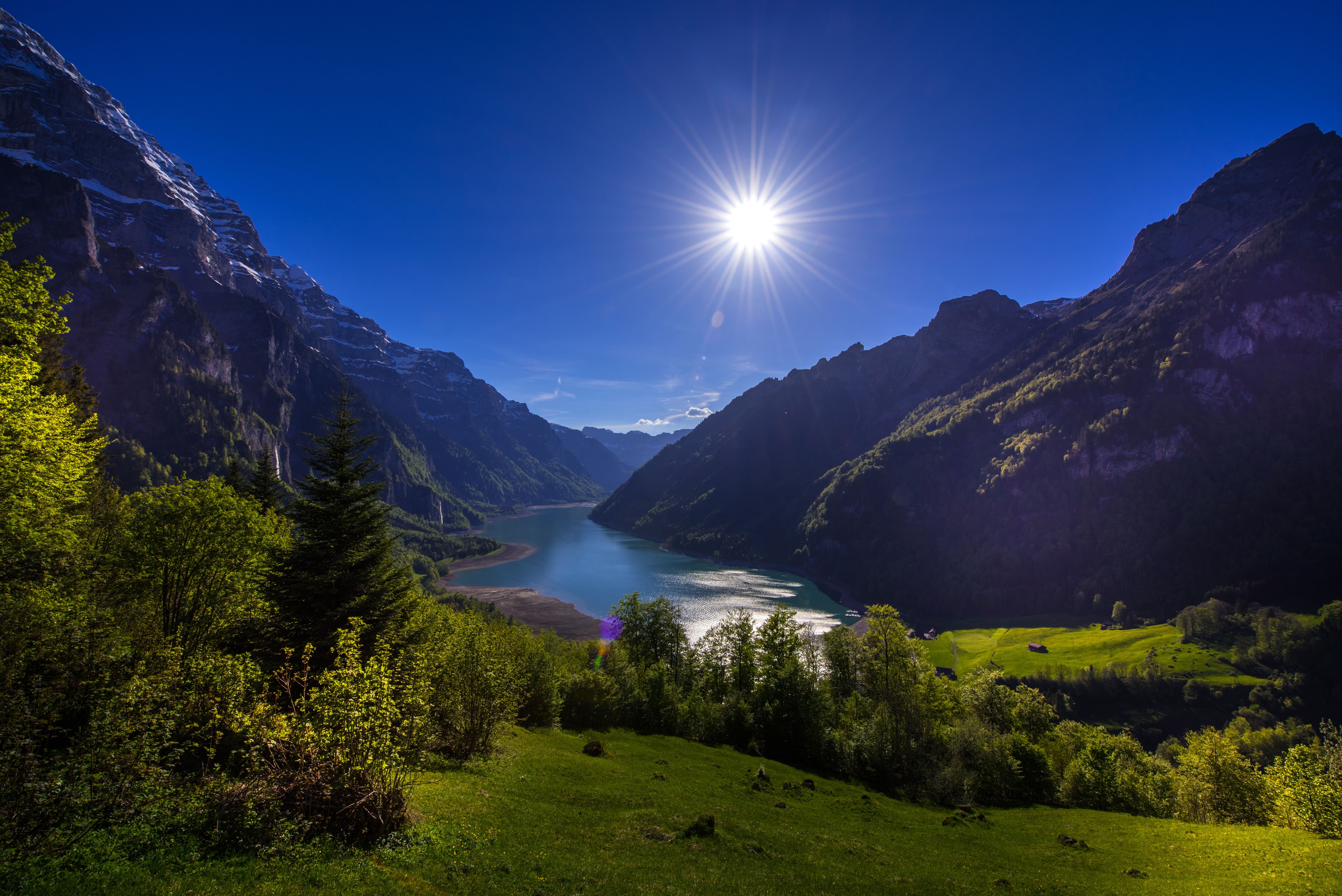  Schweiz Hintergrundbild 6016x4016. Download Hintergrundbild bäume, see, die berge, die sonne, schweiz die Auflösung 6016x4016