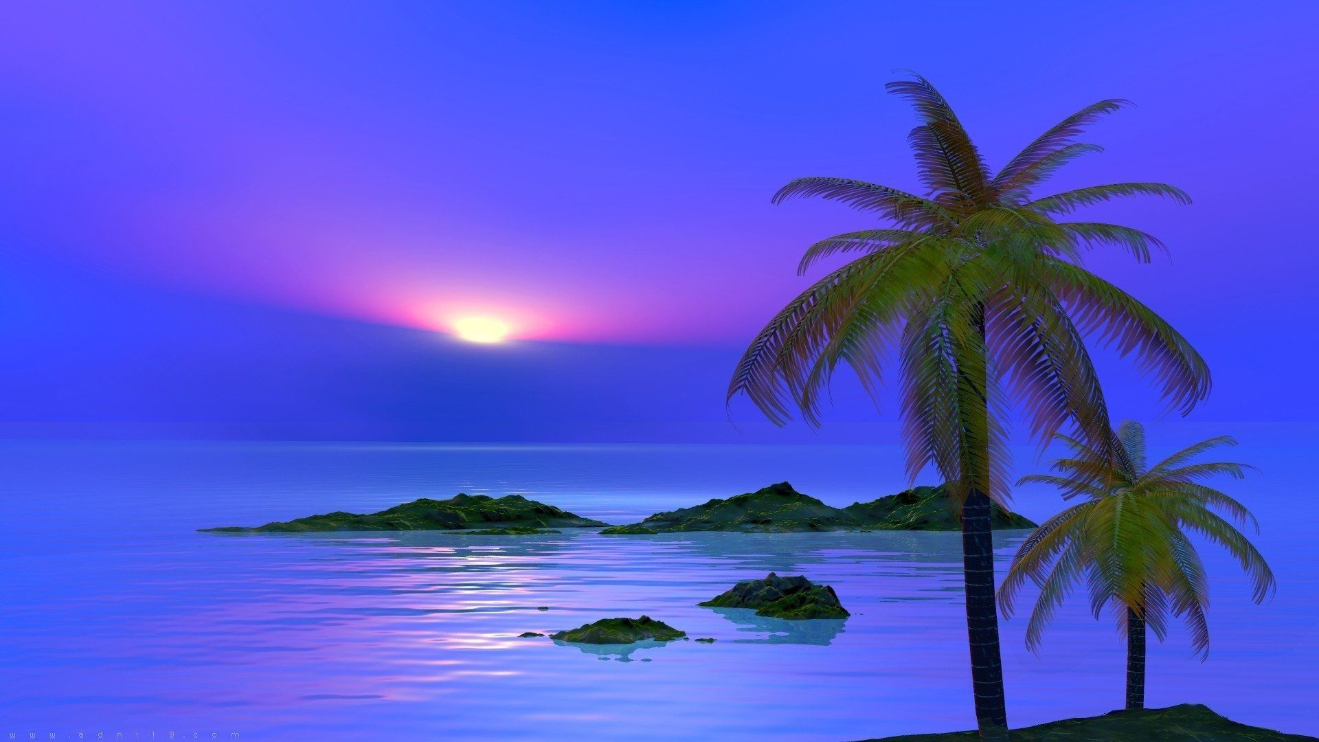  Insel Hintergrundbild 1920x1080. Tropical Sunset