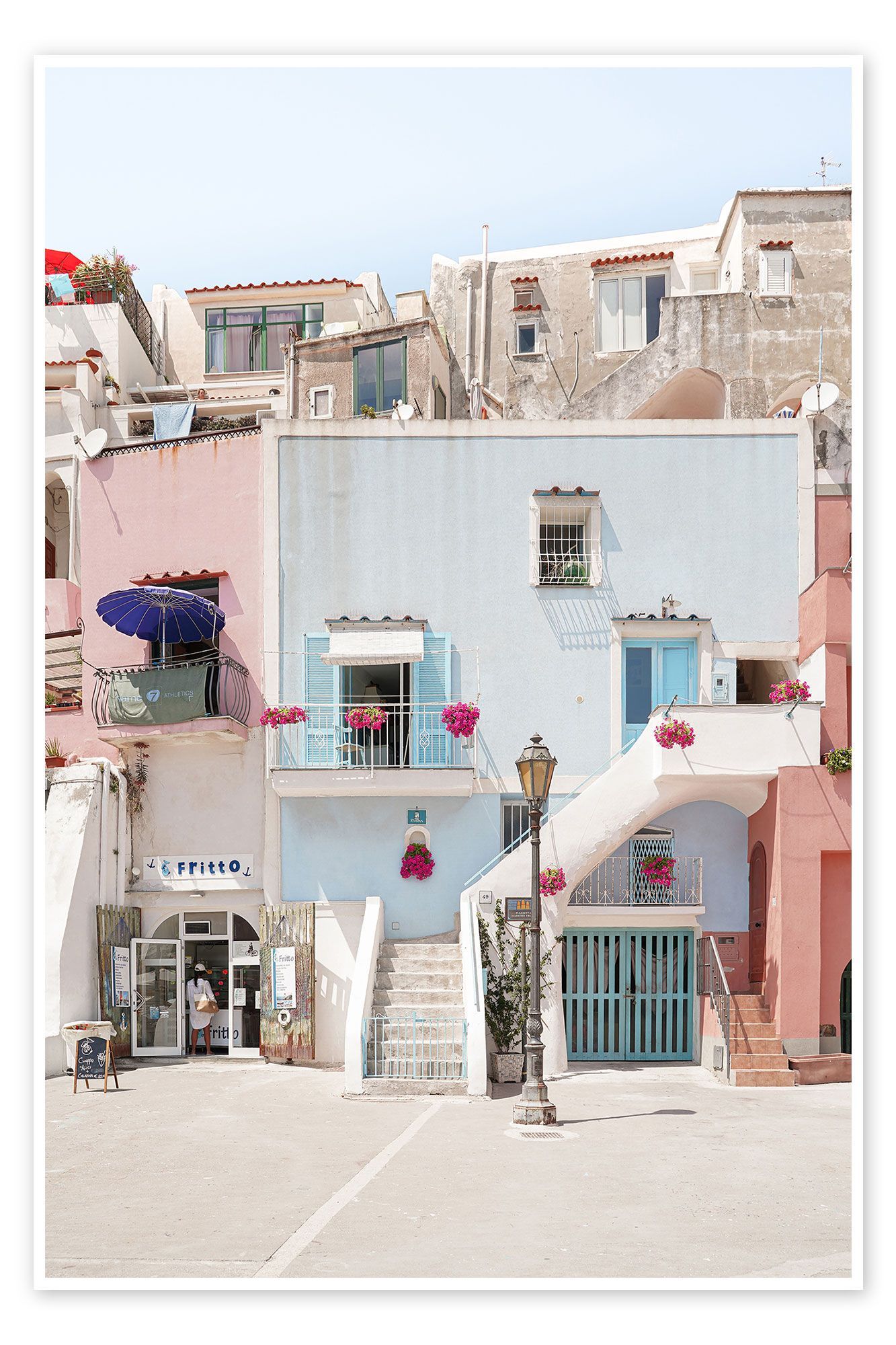  Haus Hintergrundbild 1333x2000. Wandbild „Häuser der Insel Procida, Italien“ von Henrike Schenk