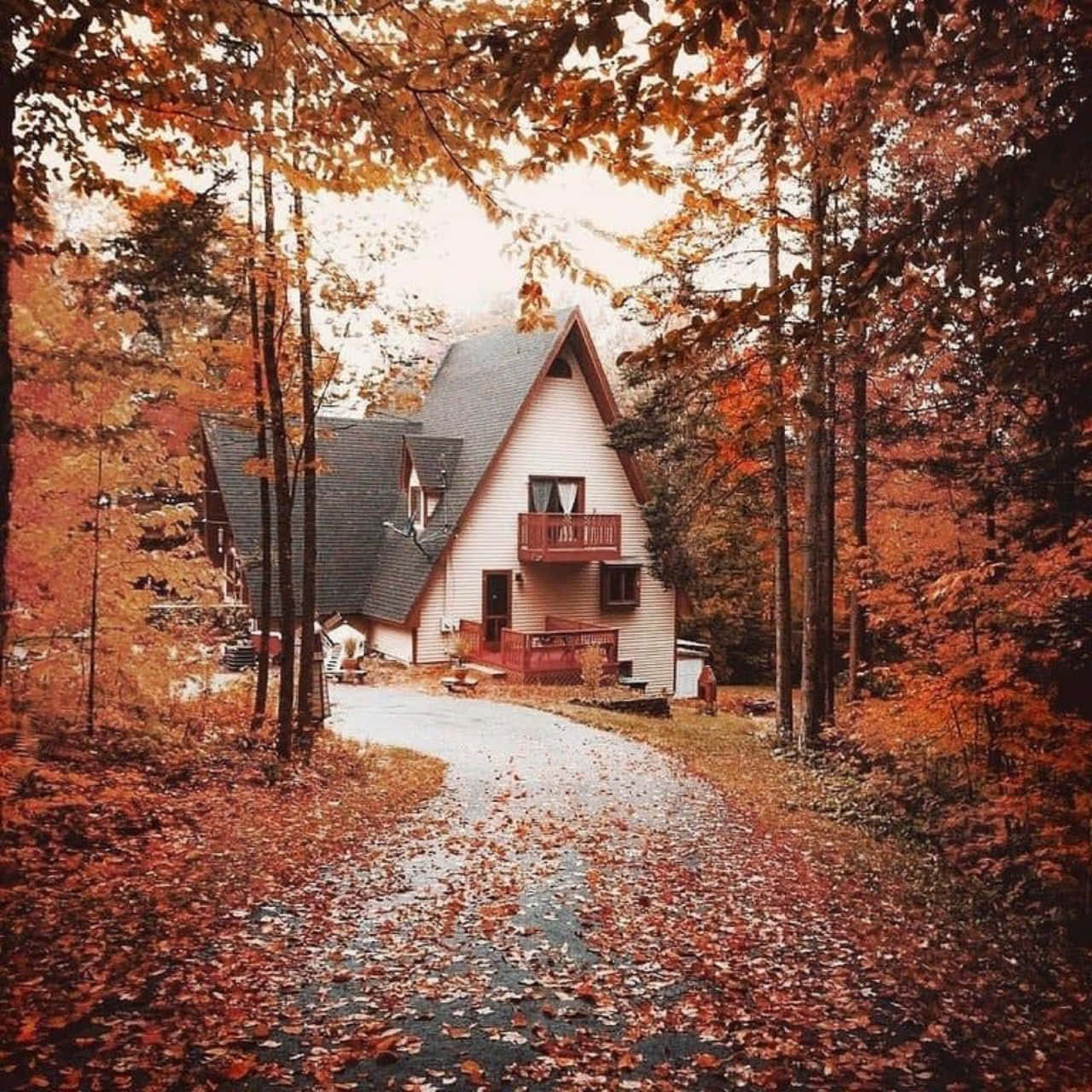  Haus Hintergrundbild 1280x1280. Cozy Autumn Aesthetic Wallpaper