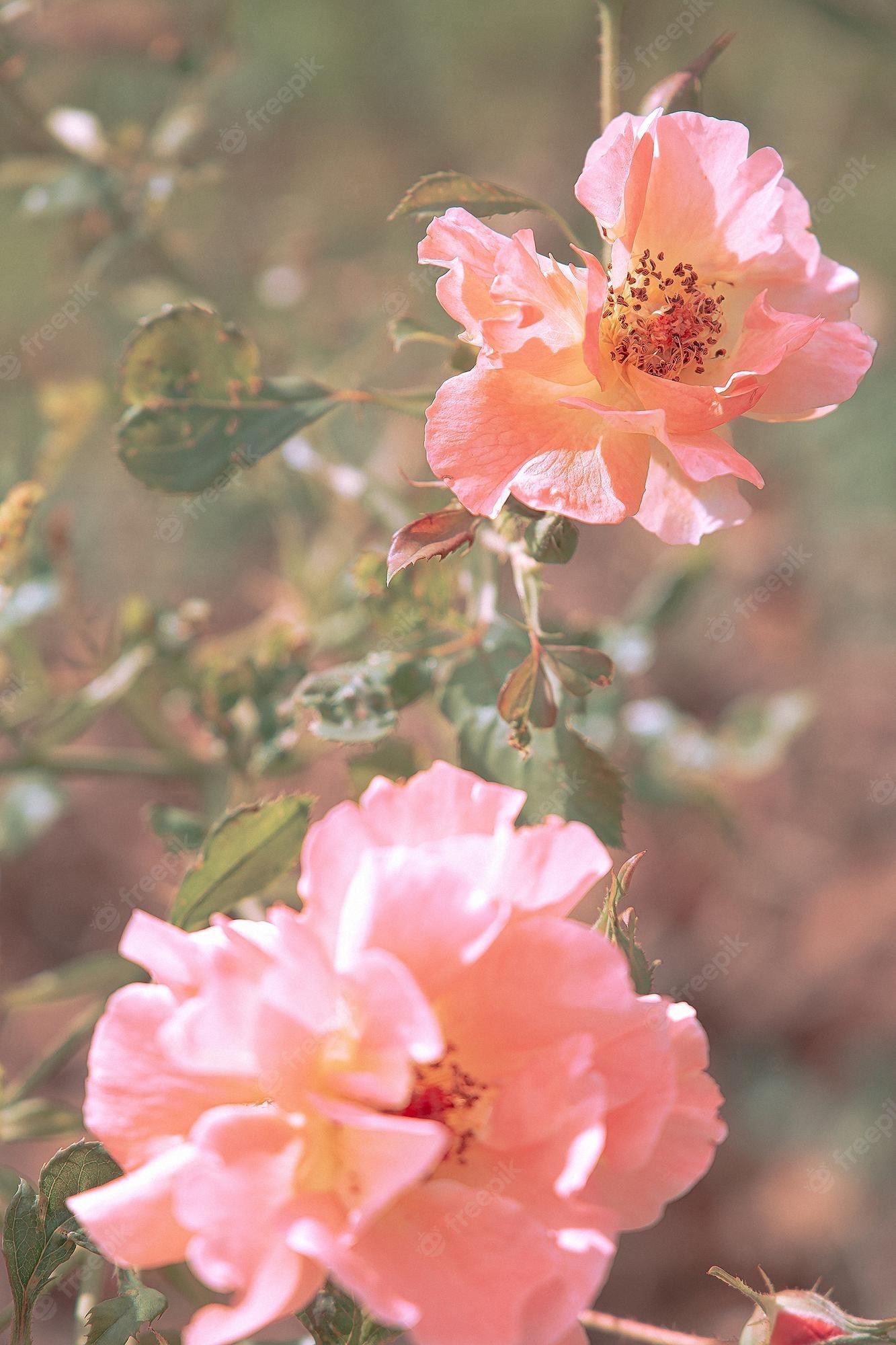  Rosa Rosen Hintergrundbild 1333x2000. Ästhetische tapete mit rosa rosen. sommerzeit, blüte, romantisches konzept. im freien parken