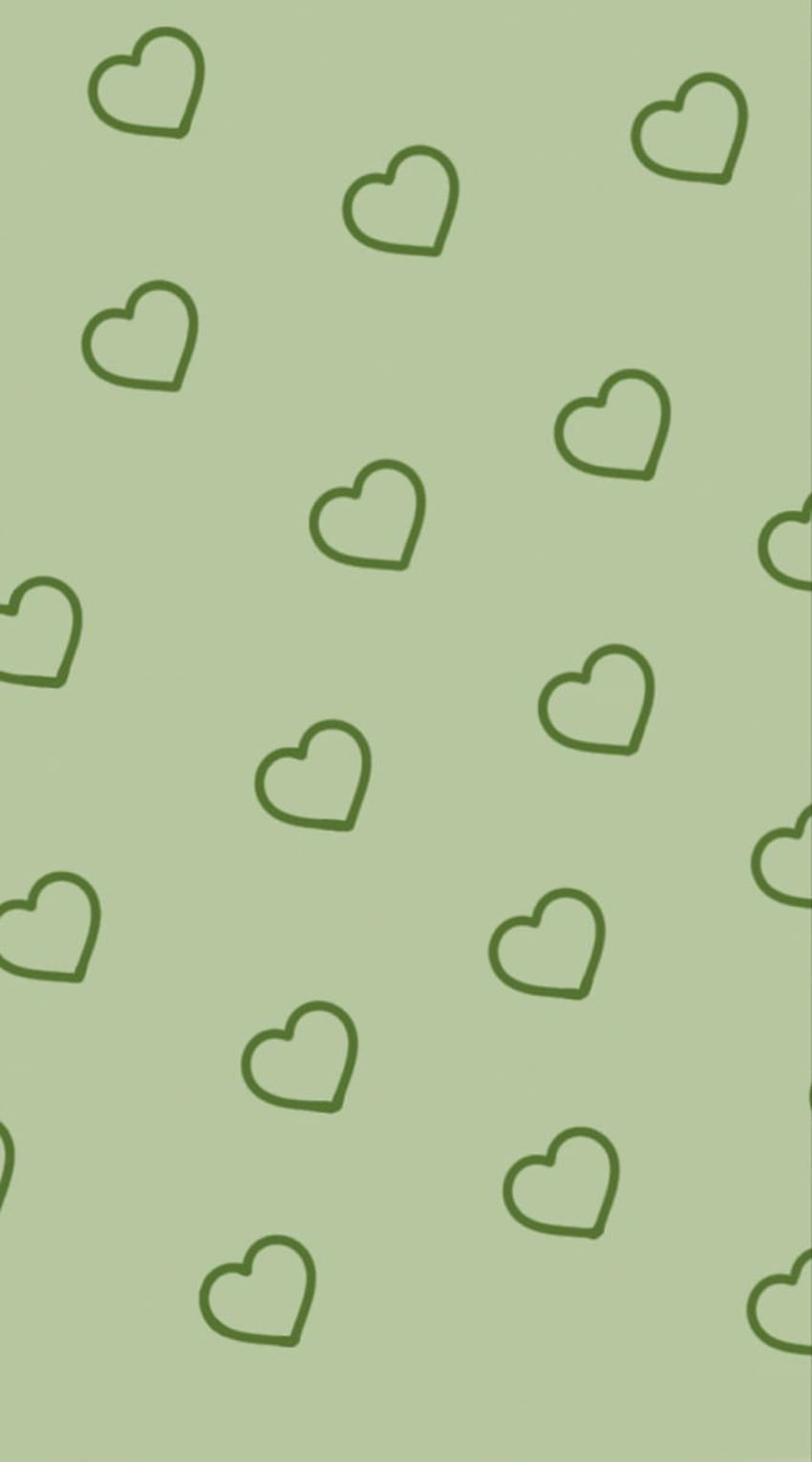  Grün Hintergrundbild 850x1529. View 26 Aesthetic Sage Green Heart, Grünes ästhetisches Herz HD Handy Hintergrundbild