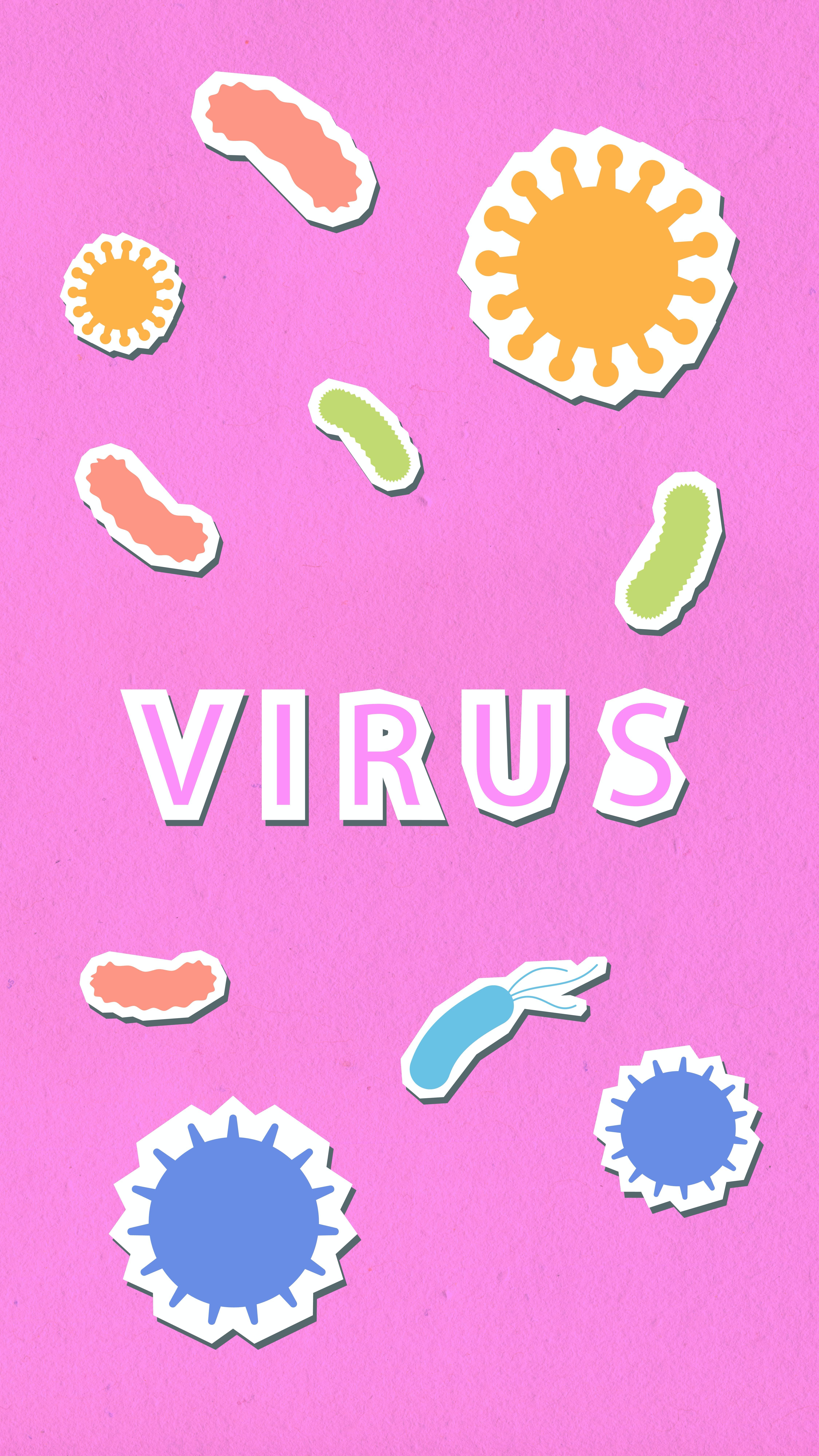  Virus Hintergrundbild 4500x8000. Paper cutout of different viruses · Free