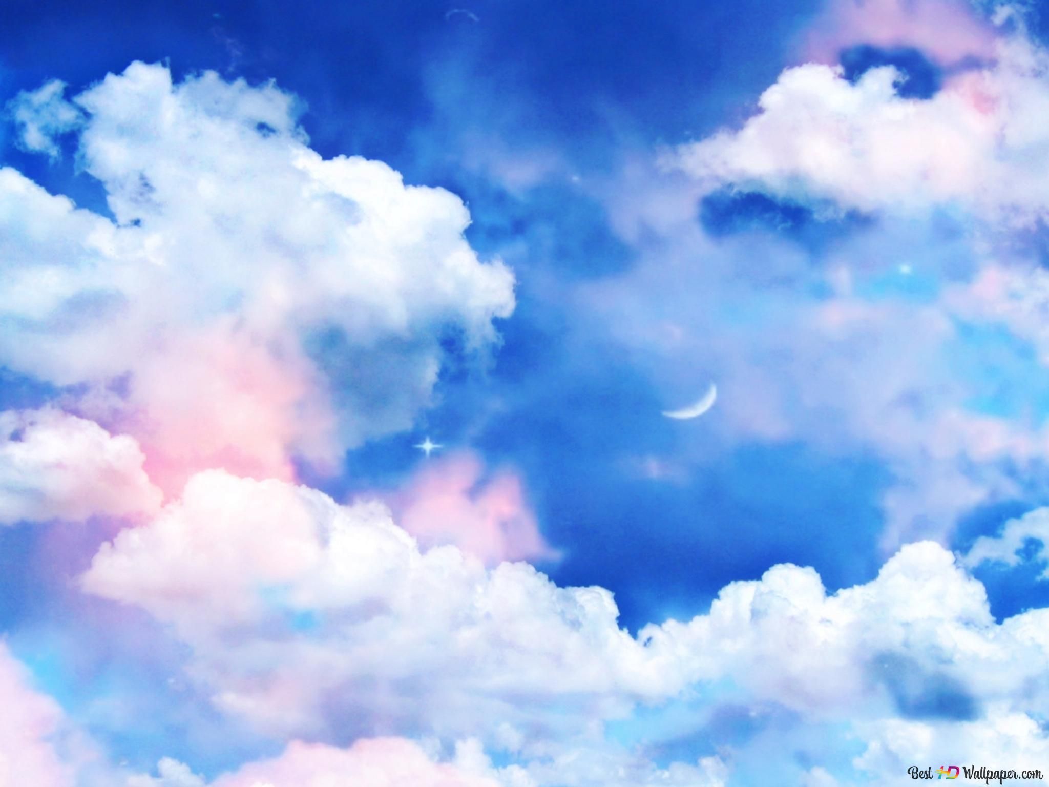 Apple Hintergrundbild 2048x1536. Cloudy night aesthetic 4K wallpaper download