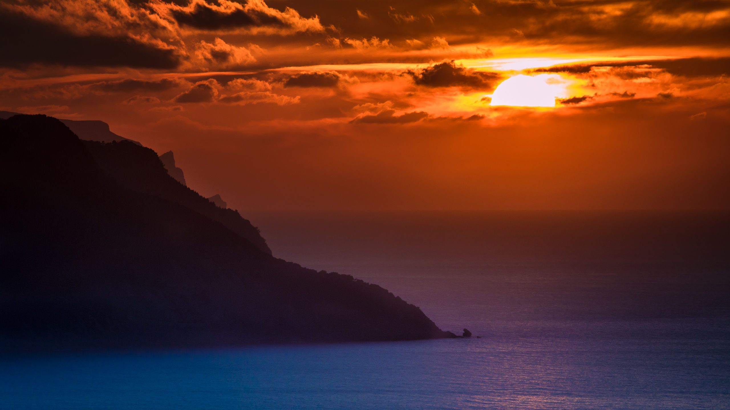  Mallorca Hintergrundbild 2560x1440. Mallorca Island Wallpaper 4K, Spain, Sunset Orange, Cloudy Sky