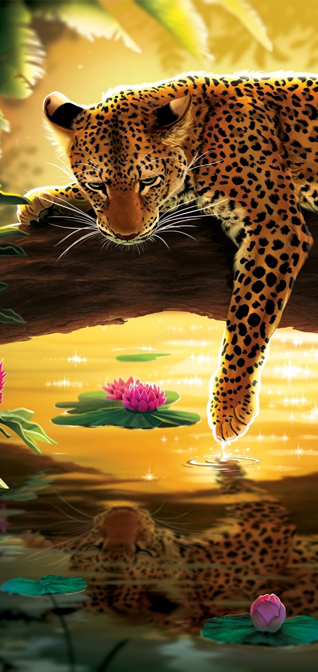  Tiere Hintergrundbild 1080x2280. Leopard wallpaper. Картины, Обои, Живопись