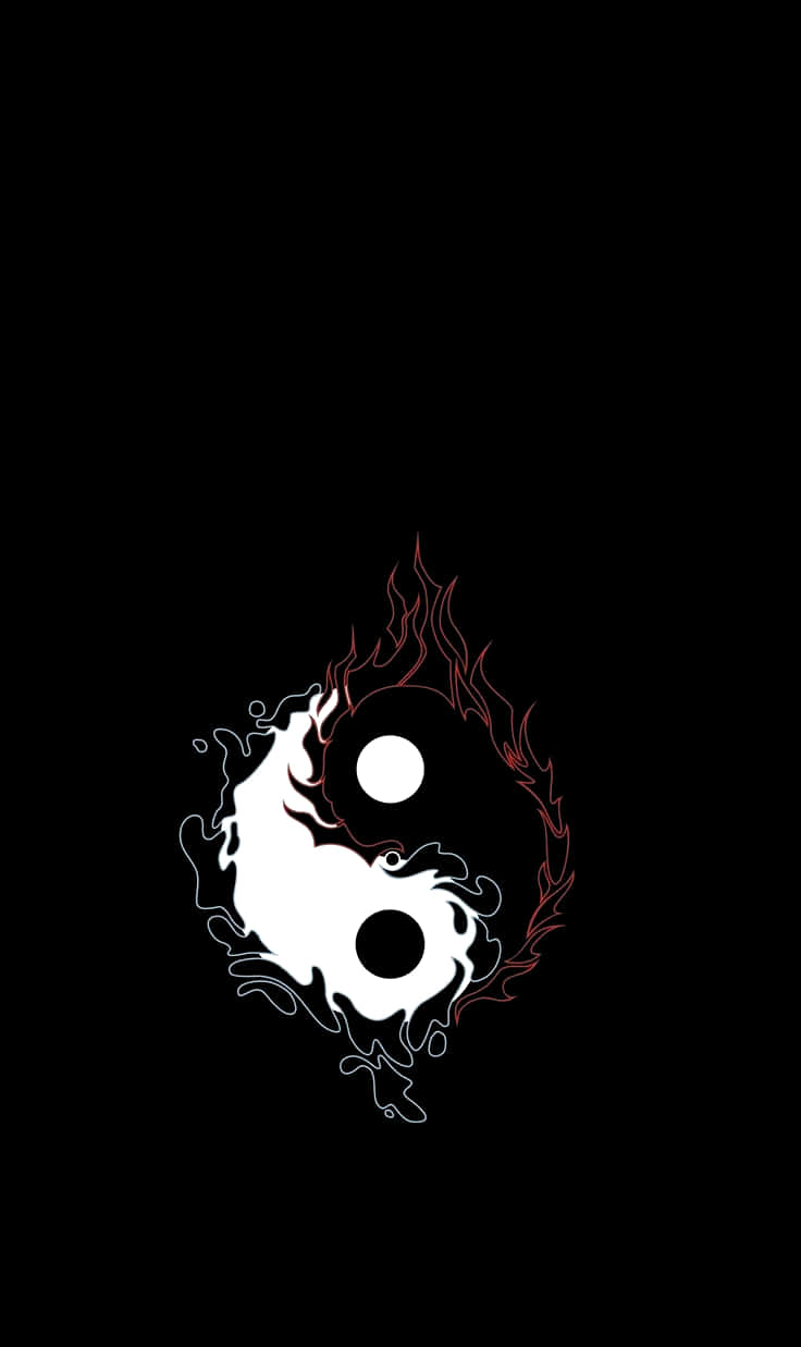  Yin Yang Hintergrundbild 736x1237. Download Yin Yang 4K Black Fire White Water Wallpaper