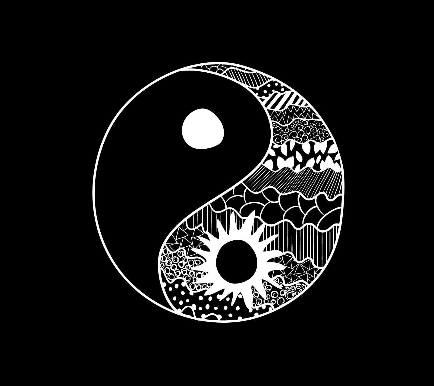  Yin Yang Hintergrundbild 1440x1280. Yin Yang Logo, Taoism, Yin And Yang, Minimalism, Artwork HD Wallpaper