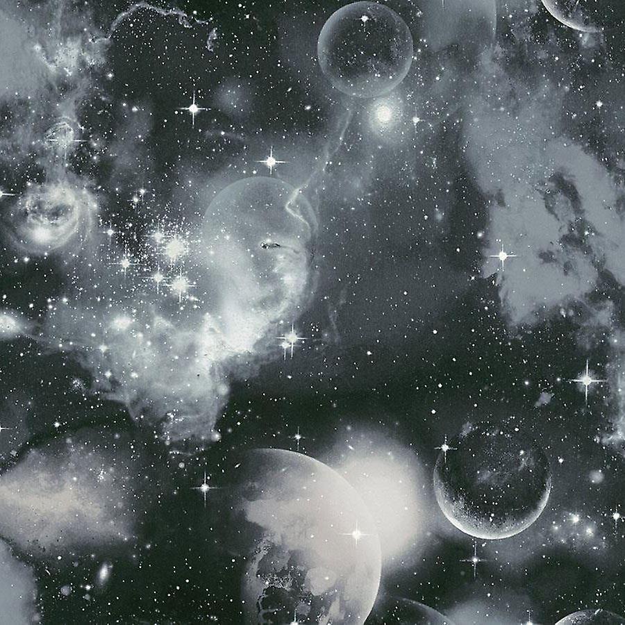  Universum Hintergrundbild 900x900. Raum Kosmischen Planeten Sterne Wallpaper Nacht Himmel Universum Glow In Dark AS Creation Schwarz Grau Weiss