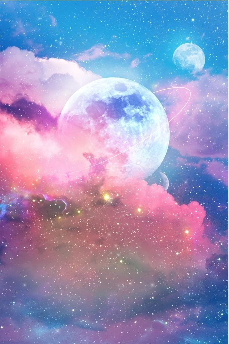  Universum Hintergrundbild 763x1142. Celestial Neon Ring Monde Digitale Tapete Download