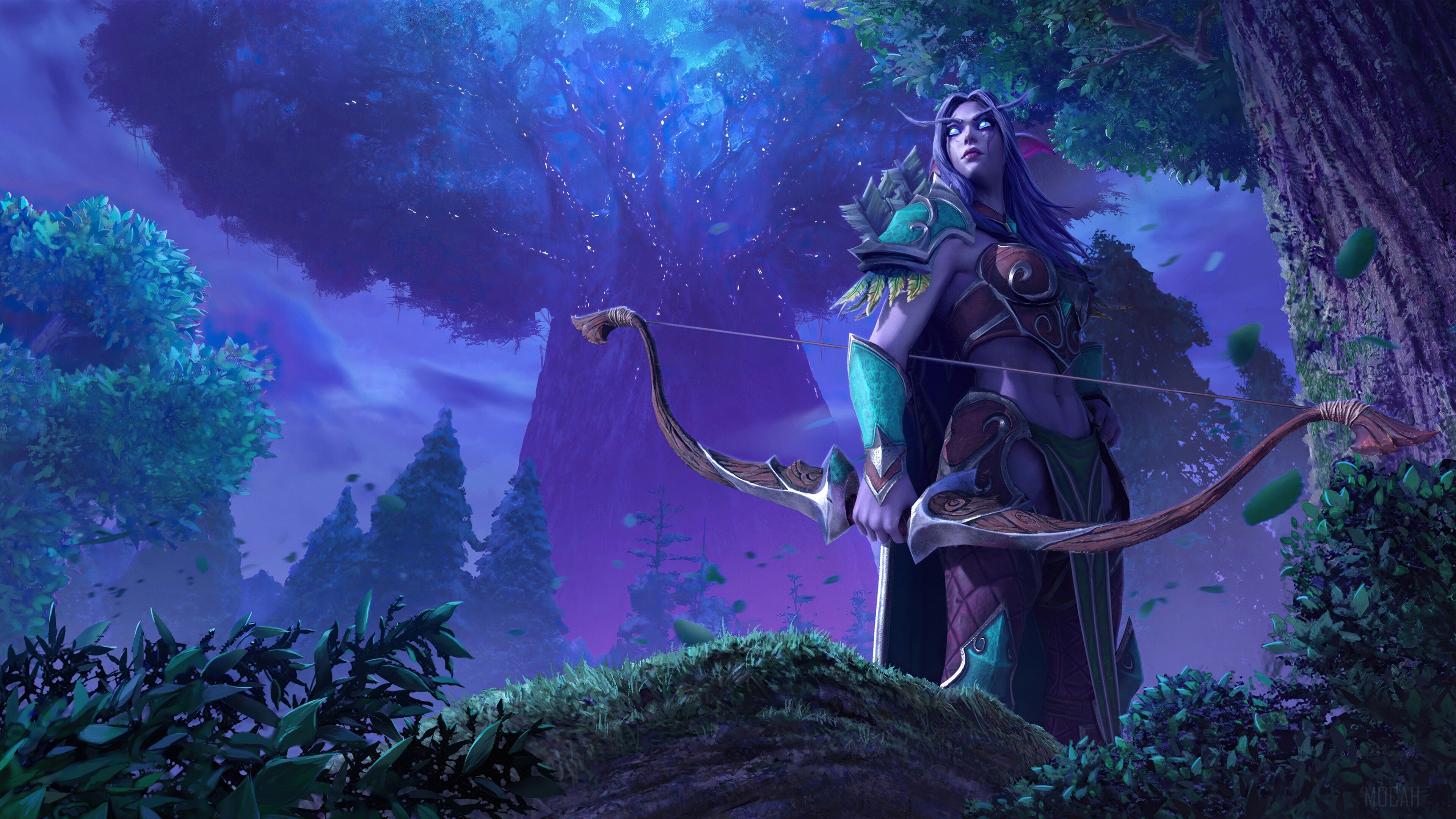  WoW Shadowlands Hintergrundbild 3840x2160. Night, Elf, Fantasy, World of Warcraft, WoW, Video Game 4k Gallery HD Wallpaper