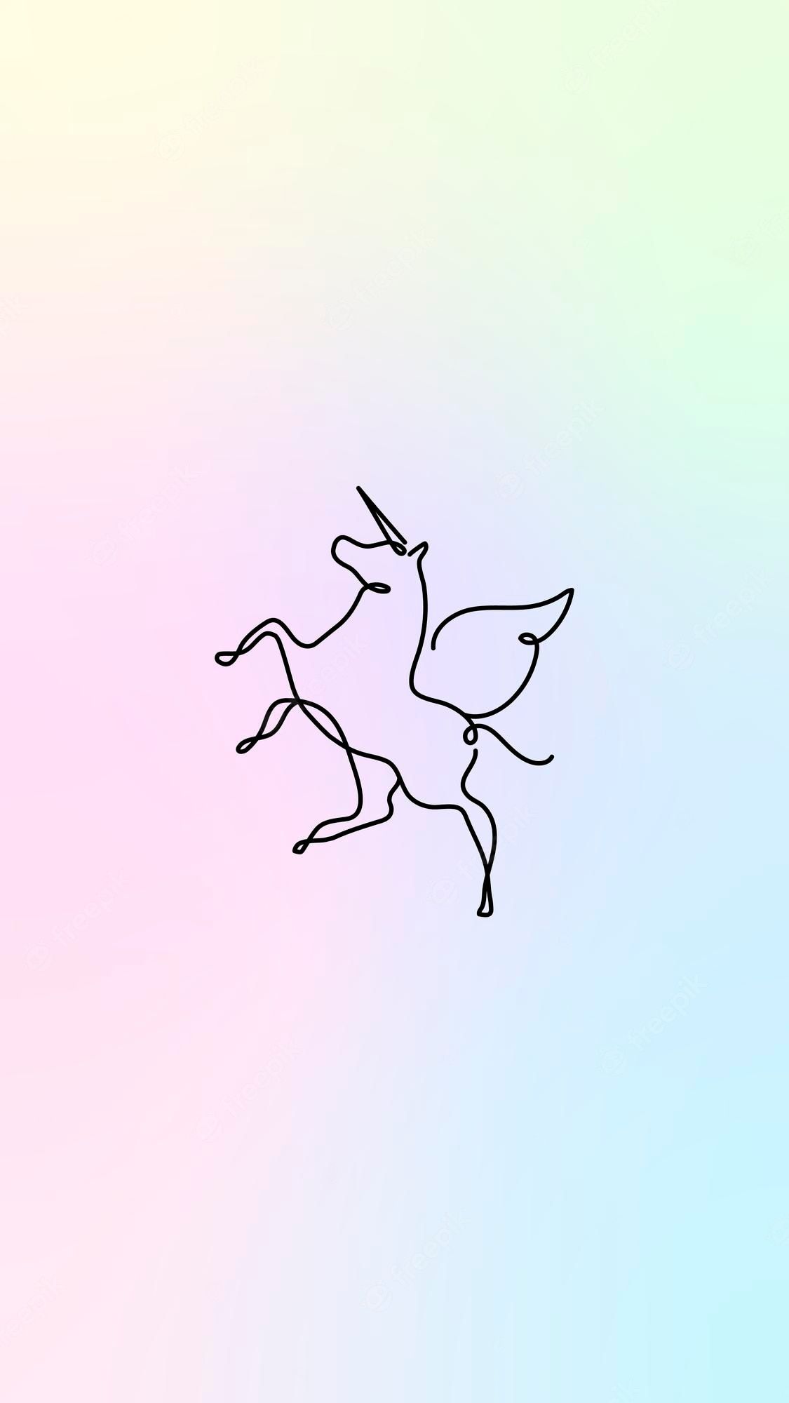  Einhorn Hintergrundbild 1125x2000. Einhorn iphone wallpaper, ästhetischer hintergrundvektor