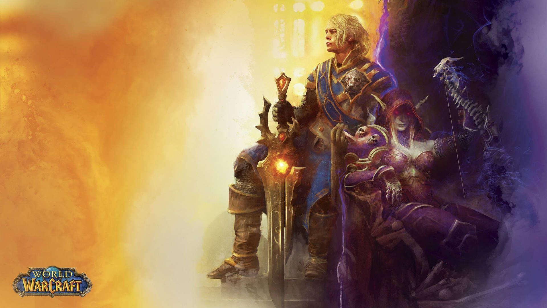  World Of Warcraft Hintergrundbild 1920x1080. Download WoW Anduin And Sylvanas Aesthetic Wallpaper