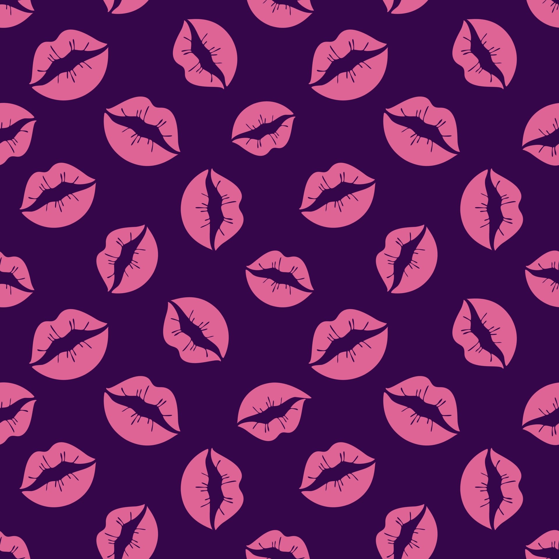  Leuchtend Hintergrundbild 1920x1920. leuchtend rosa Lippen nahtloses Muster. Valentinstag, rosa Lippen, Küsse auf einem dunklen Hintergrund. flache Illustration des Vektors 2419523 Vektor Kunst bei Vecteezy