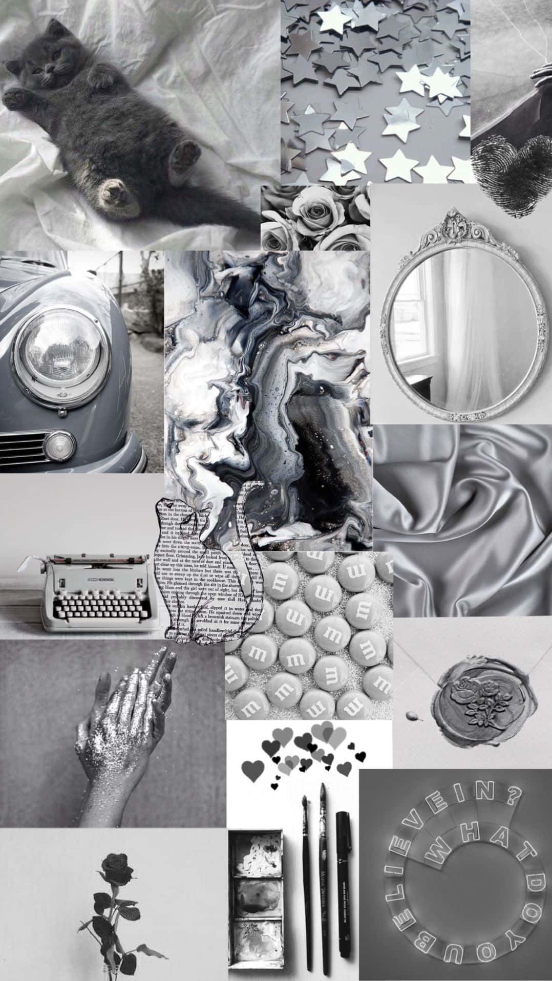  Silber Hintergrundbild 1078x1916. Download Stay connected in style with this silver aesthetic iPhone. Wallpaper