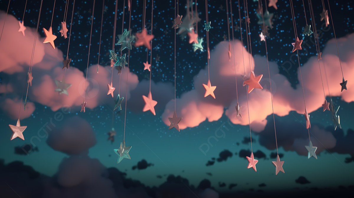  Träume Hintergrundbild 1200x673. Nachthimmel Mit 3D Gerenderten Pastellwolken Und Sternenverzierungen, Wiegenlied, Schöne Träume, Gute Nacht Hintergrund, Foto und Bild zum kostenlosen Download