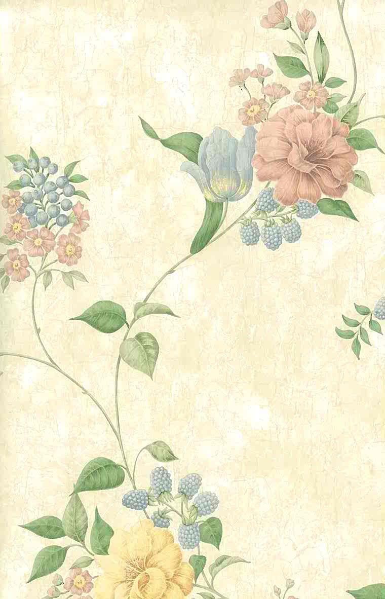  HD Blumen Hintergrundbild 760x1182. Creme Blumen Vintage Wallpaper Rosa blau Tulpen Rosen Beeren