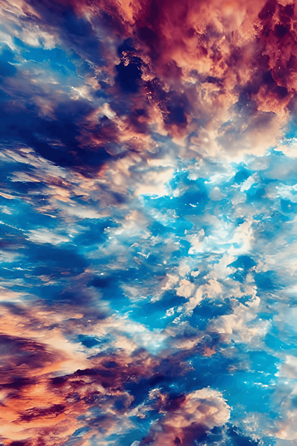  Himmel Hintergrundbild 1024x1538. Unwirkliche Wolken, abstrakte blaue Farben, Himmel, HD Wallpaper · Creative Fabrica