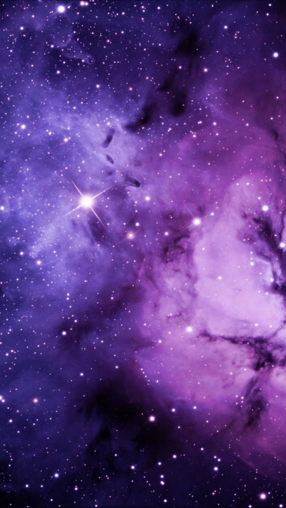 Galaxie Hintergrundbild 1080x1920. Download Starry Black And Purple Aesthetic Galaxy Wallpaper