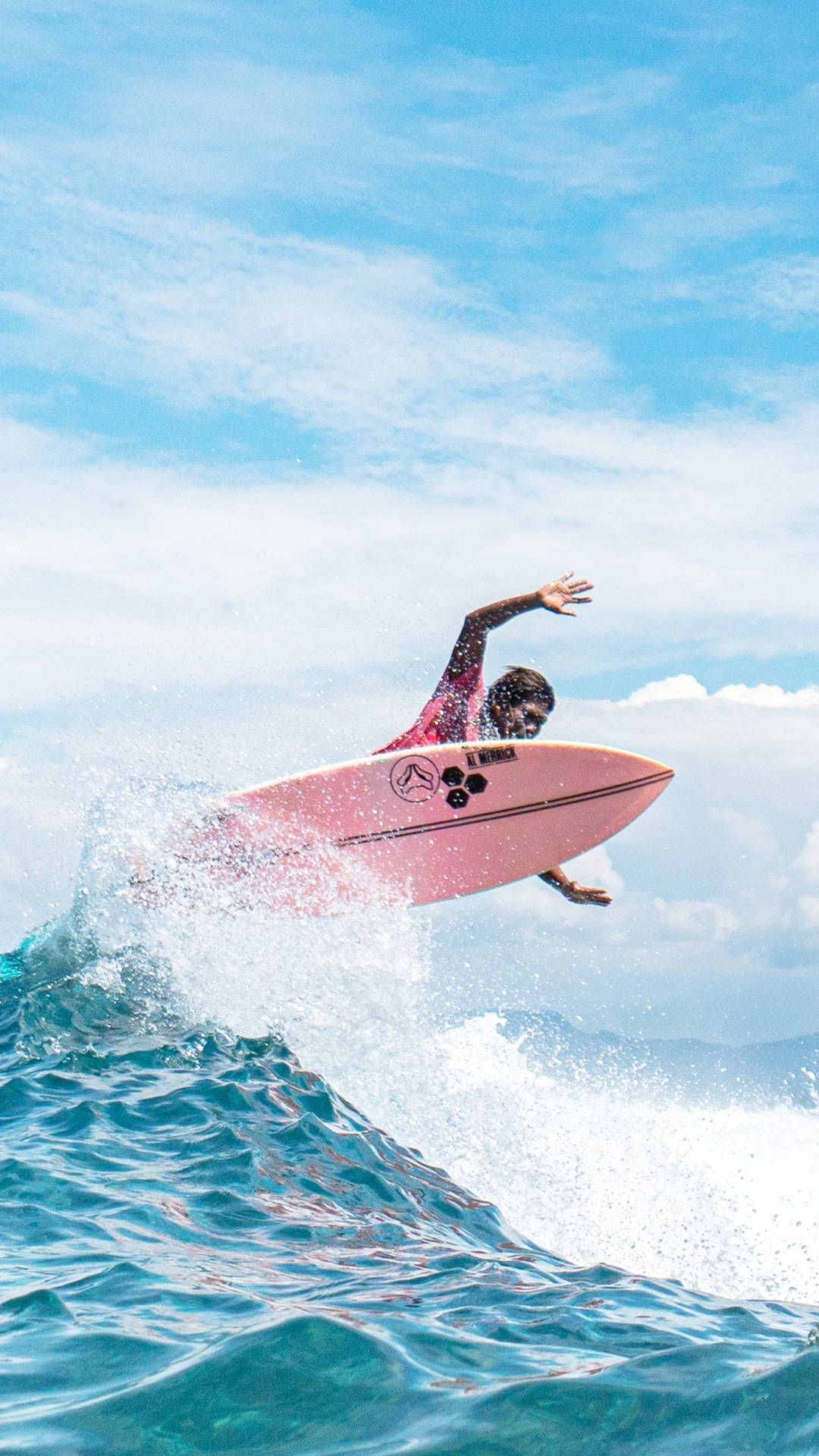  Surfen Hintergrundbild 1080x1920. Download Surfing Pink Board Wallpaper