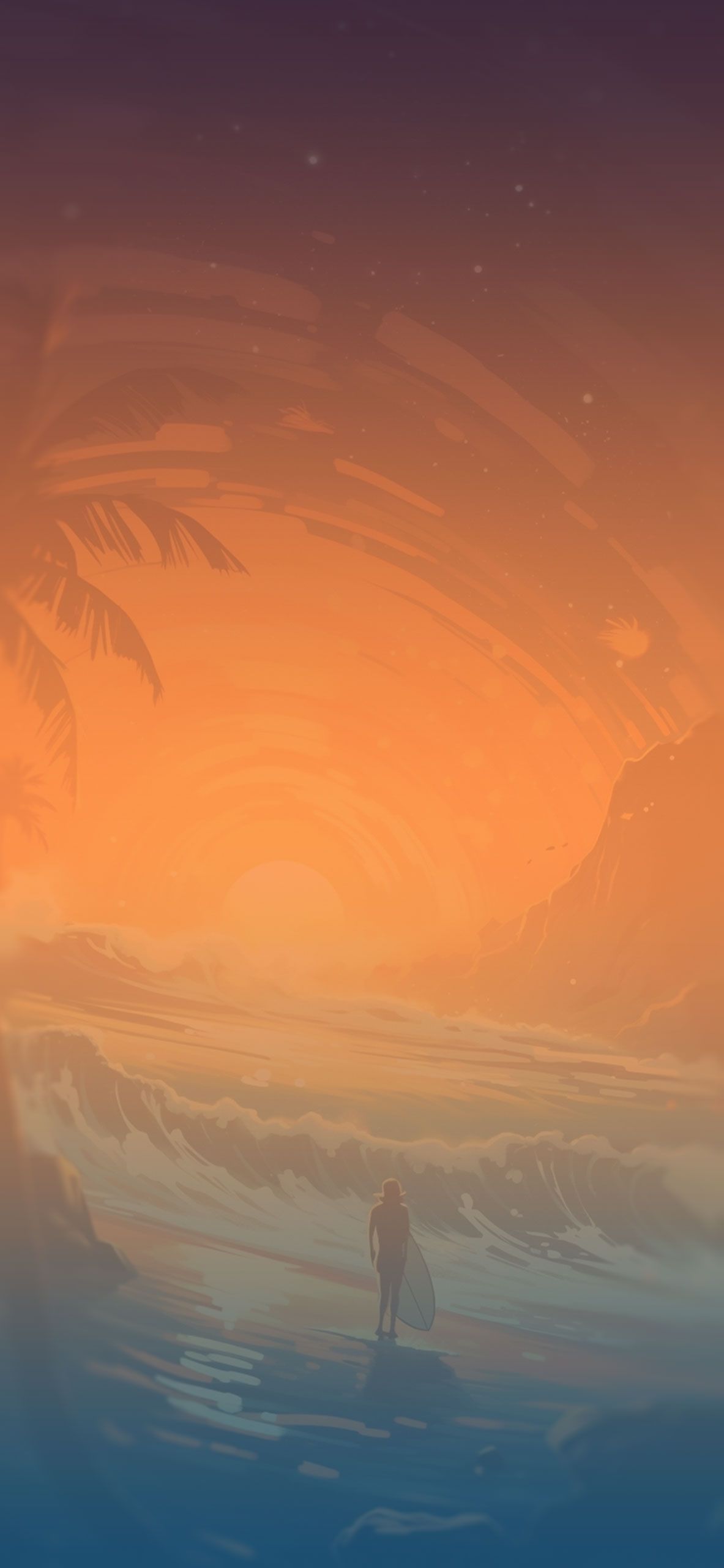  Surfen Hintergrundbild 1183x2560. Sunset and Surfer Aesthetic Wallpaper Nature Wallpaper