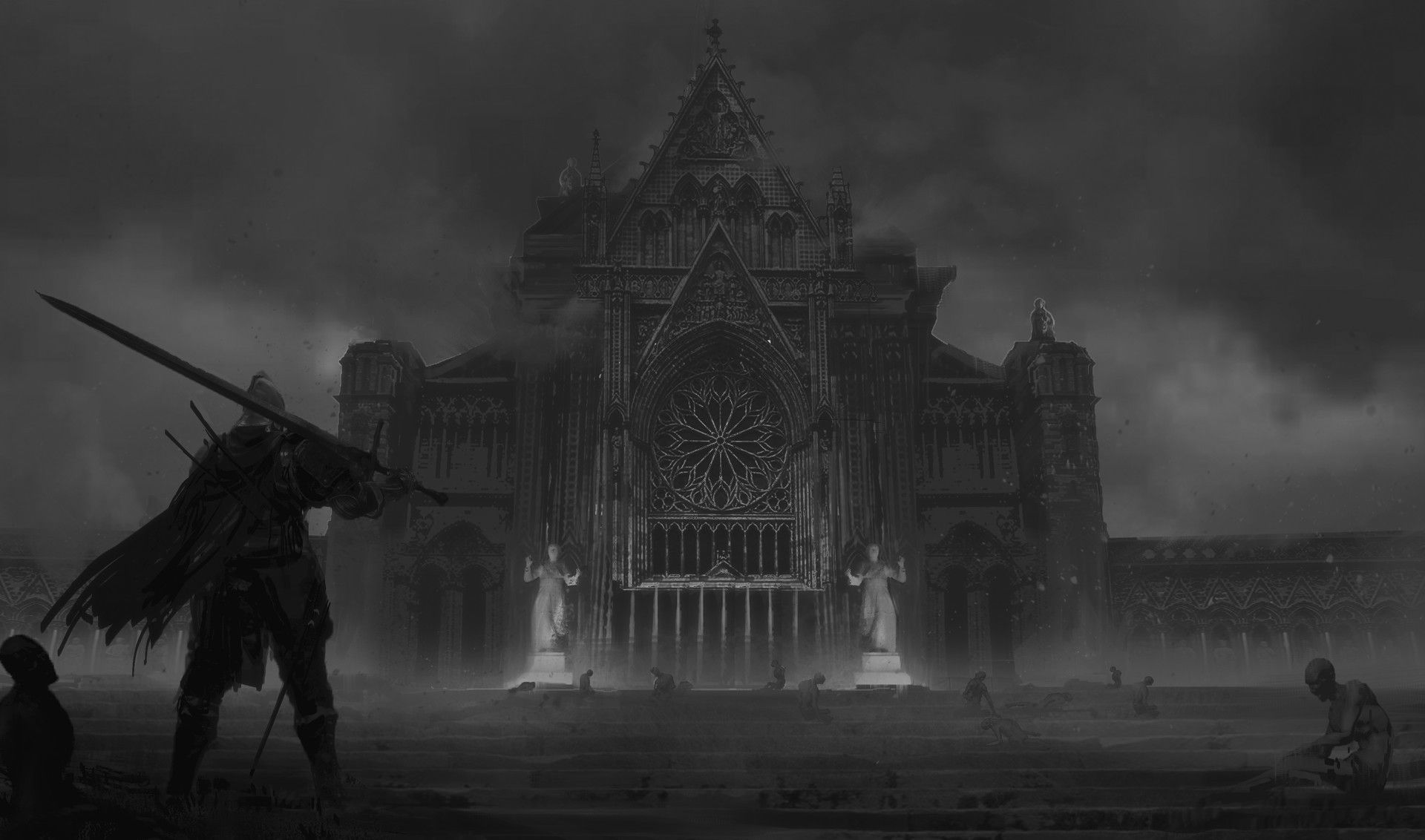  Dark Souls Hintergrundbild 1920x1132. Wallpaper / fantasy art, Dark Souls, frontal view, monochrome, dark, video game art, video games free download