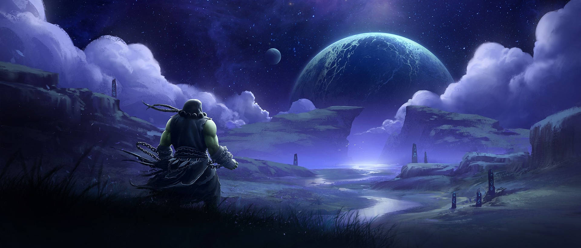  World Of Warcraft Hintergrundbild 1920x819. Download WoW Thrall Looking At Horizon Wallpaper